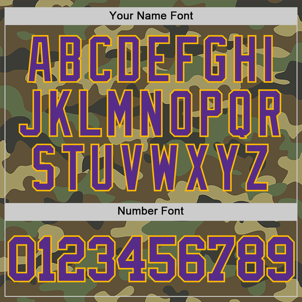 Custom Camo Purple-Gold Authentic Salute To Service Basketball Jersey view 4
