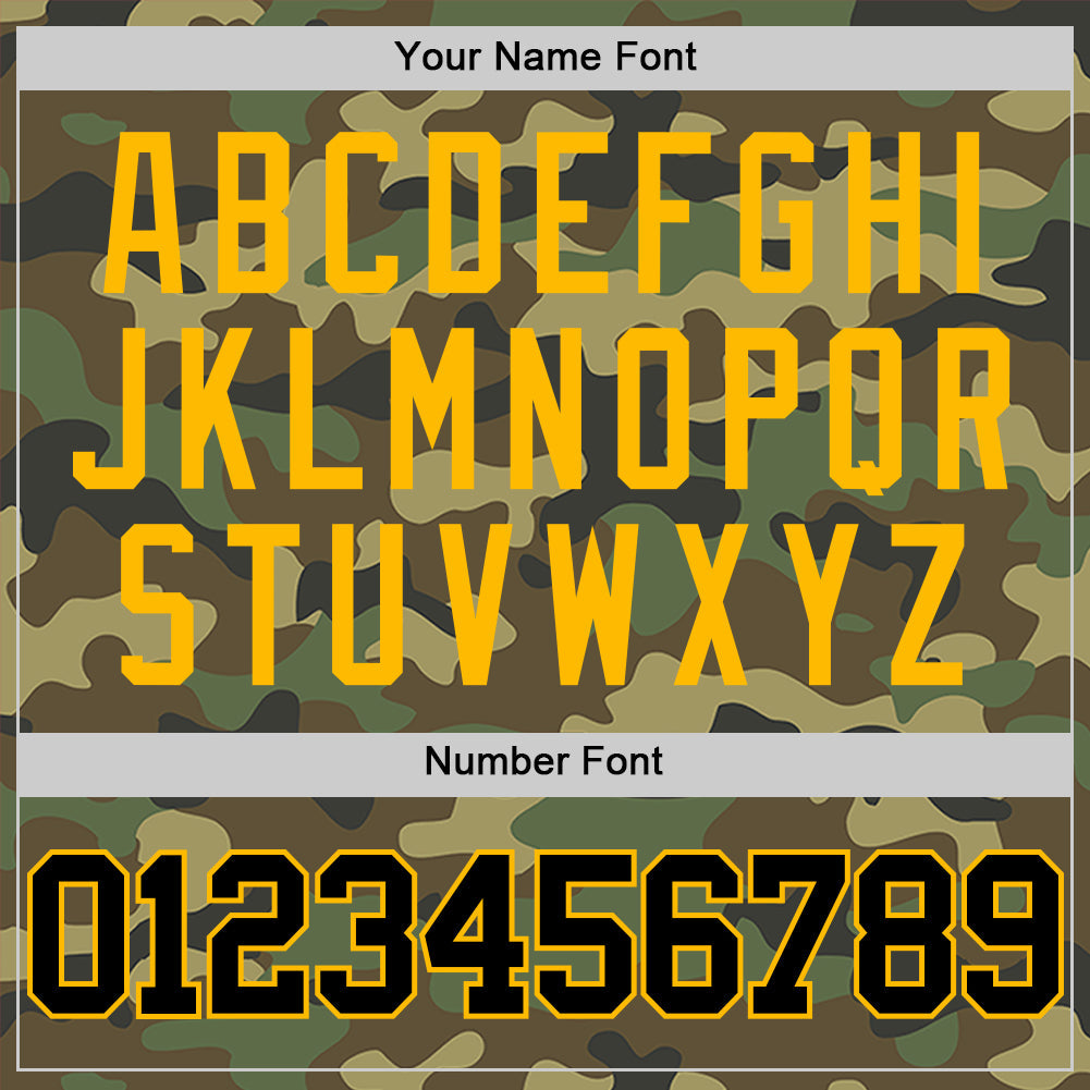 Custom Camo Black-Gold Authentic Salute To Service Basketball Jersey view 4