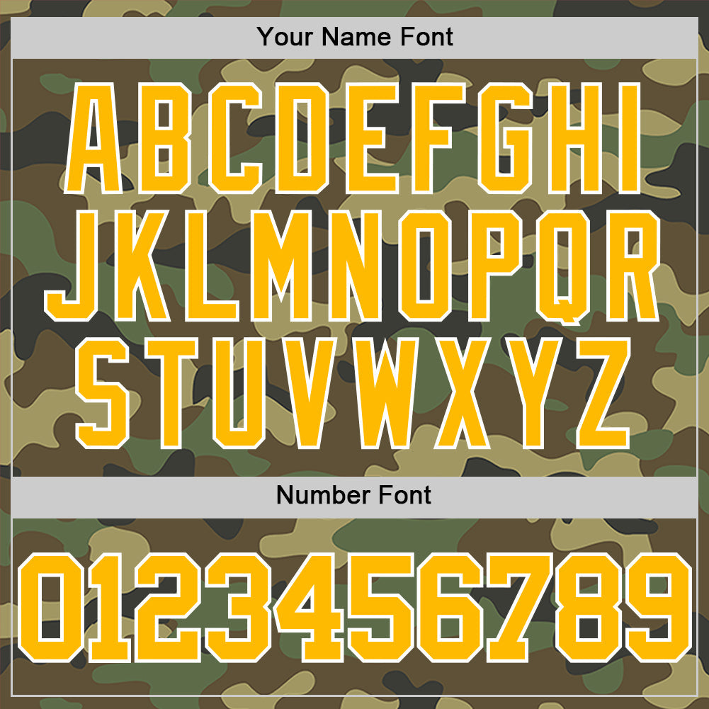 Custom Camo Gold-White Authentic Salute To Service Basketball Jersey view 4