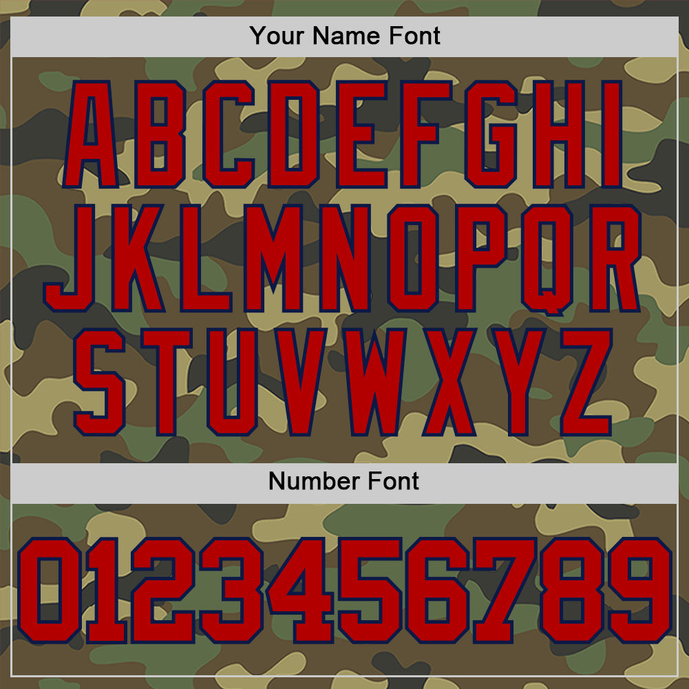 Custom Camo Red Navy-White Authentic Salute To Service Basketball Jersey view 4