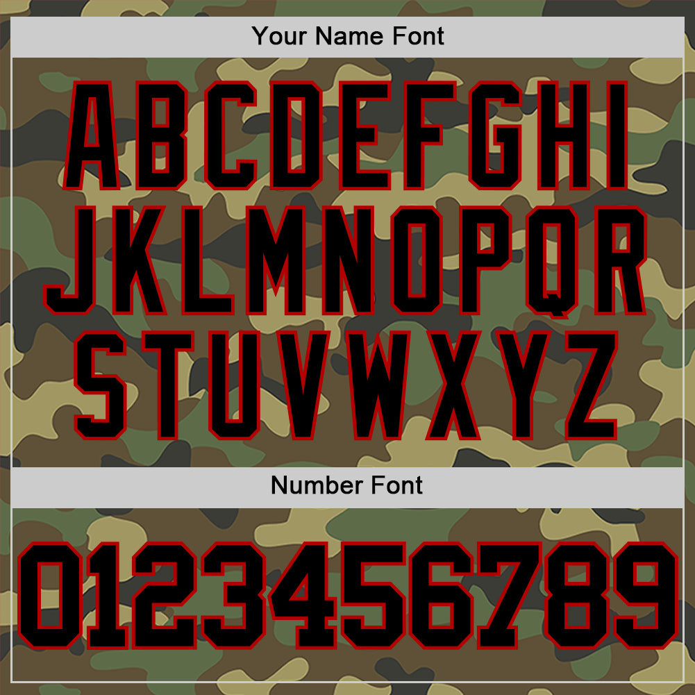 Custom Camo Black-Red Authentic Salute To Service Basketball Jersey view 4