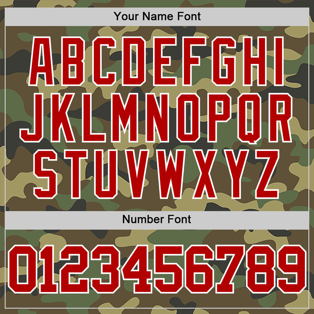 Custom Camo Red-White Authentic Salute To Service Basketball Jersey view 4