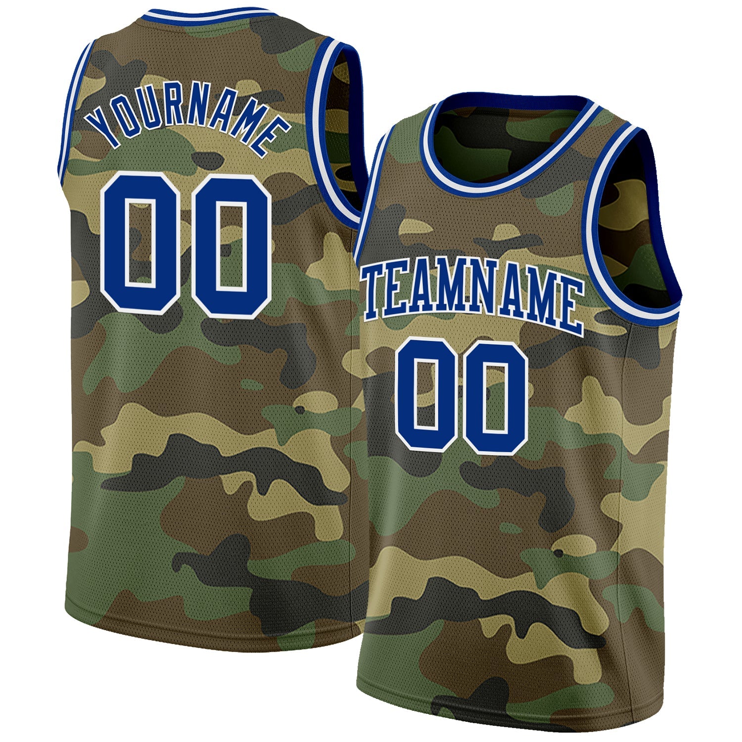 Custom Camo Royal-White Authentic Salute To Service Basketball Jersey - Main View