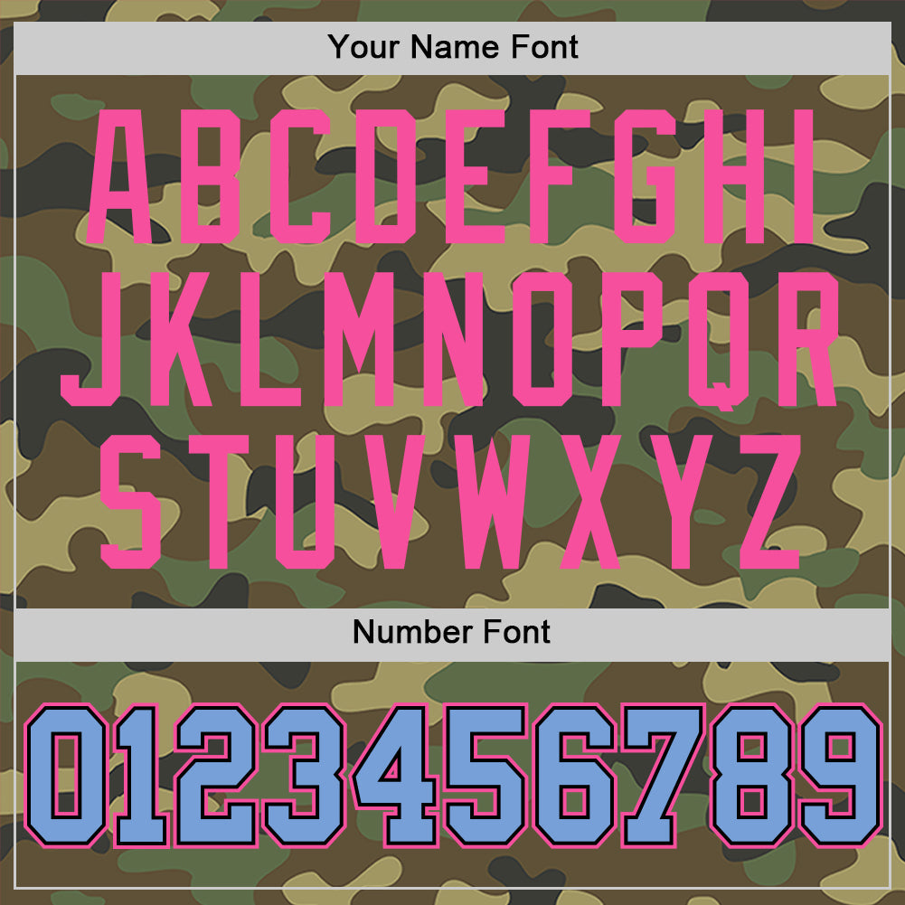 Custom Camo Light Blue Black-Pink Authentic Salute To Service Basketball Jersey view 4