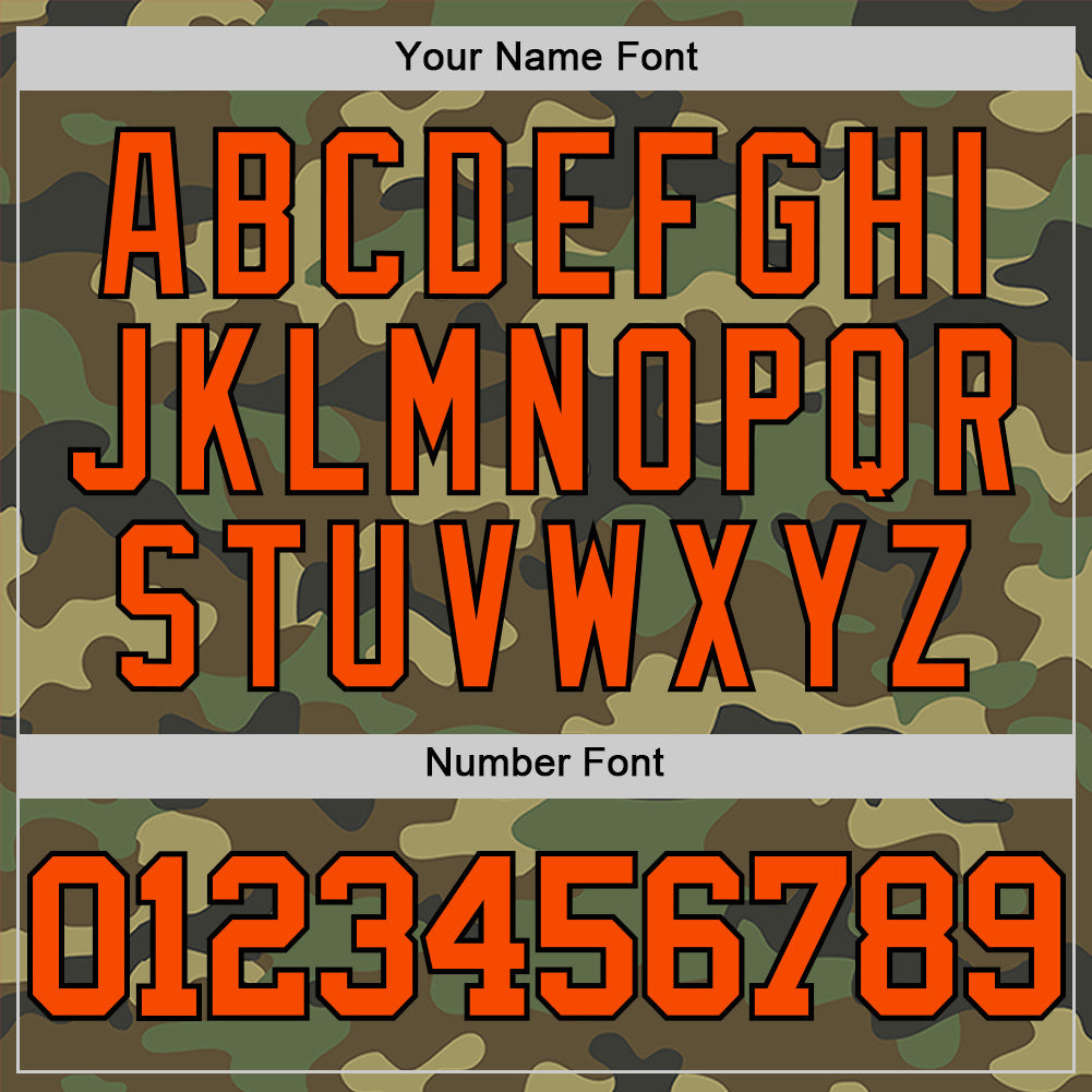 Custom Camo Orange-Black Authentic Salute To Service Basketball Jersey view 4