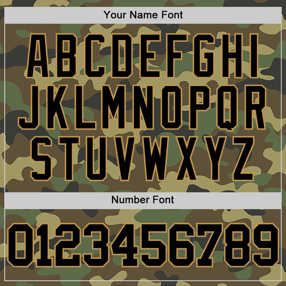 Custom Camo Black-Old Gold Authentic Salute To Service Basketball Jersey view 4