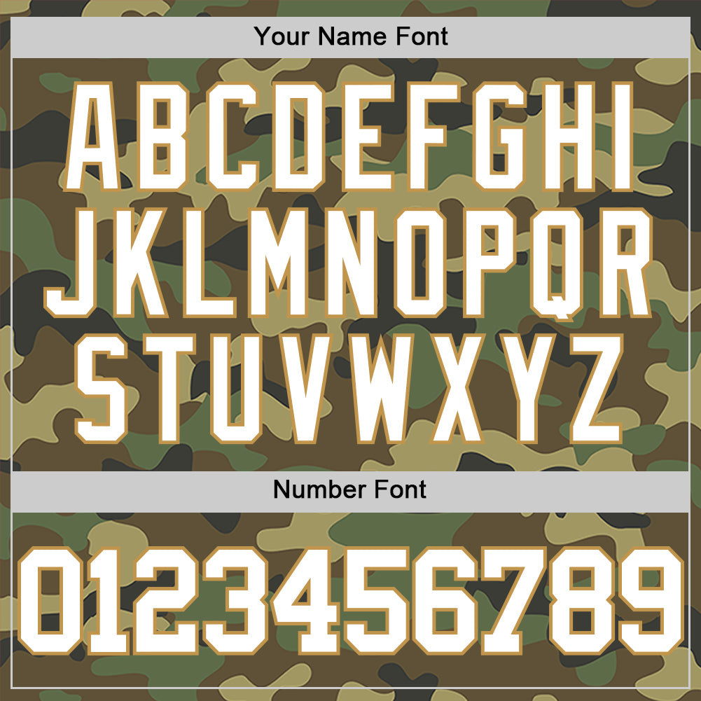 Custom Camo White-Old Gold Authentic Salute To Service Basketball Jersey view 4