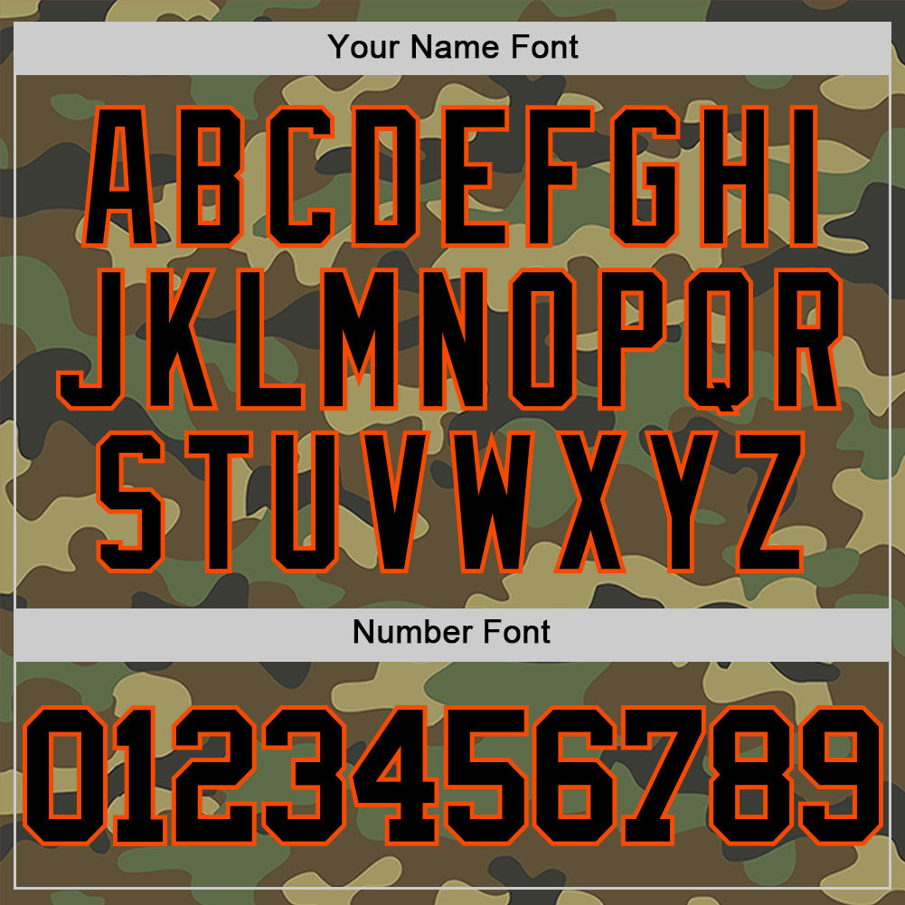 Custom Camo Black-Orange Authentic Salute To Service Basketball Jersey view 4
