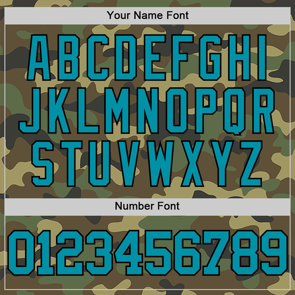 Custom Camo Teal-Black Authentic Salute To Service Basketball Jersey view 4
