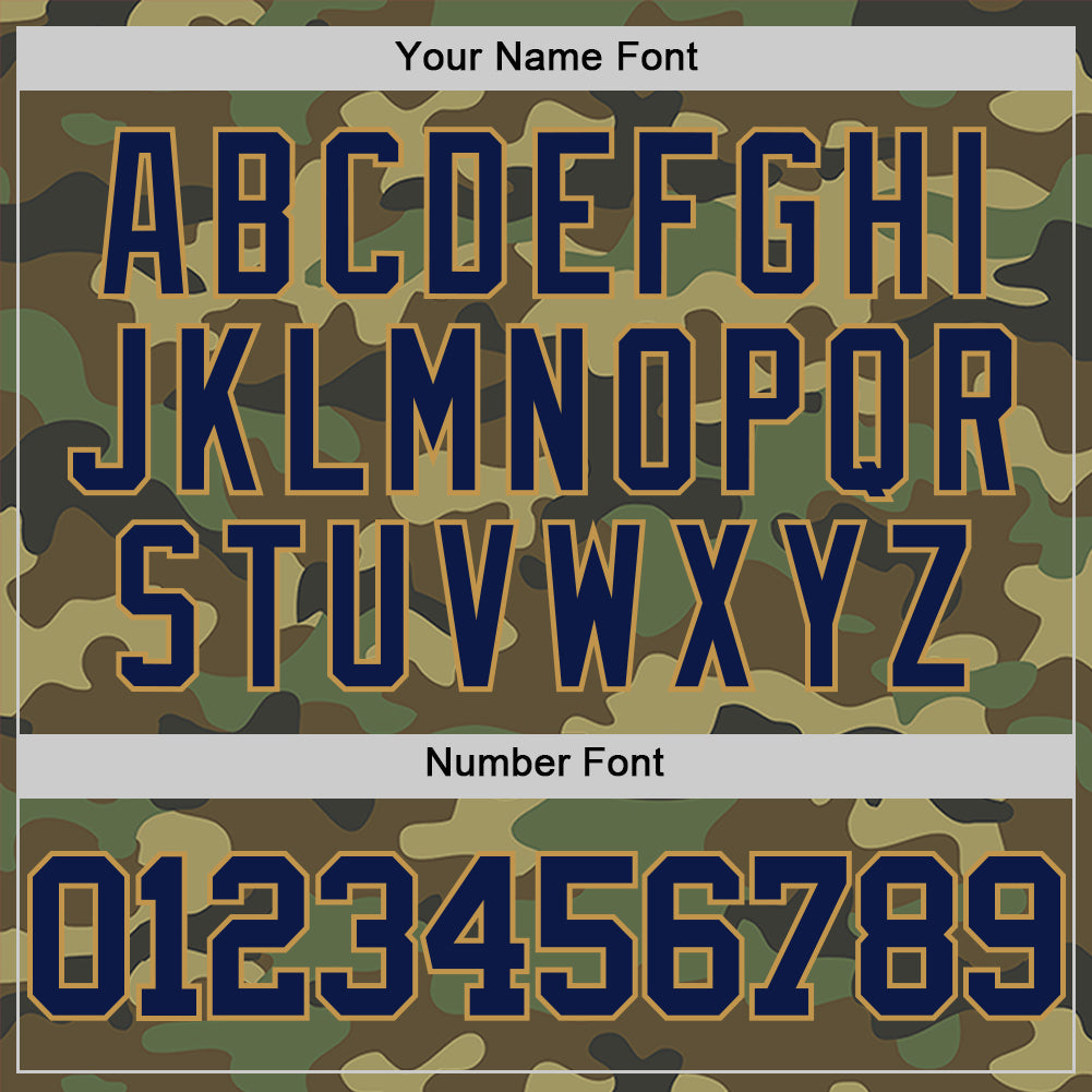 Custom Camo Navy-Old Gold Authentic Salute To Service Basketball Jersey view 4