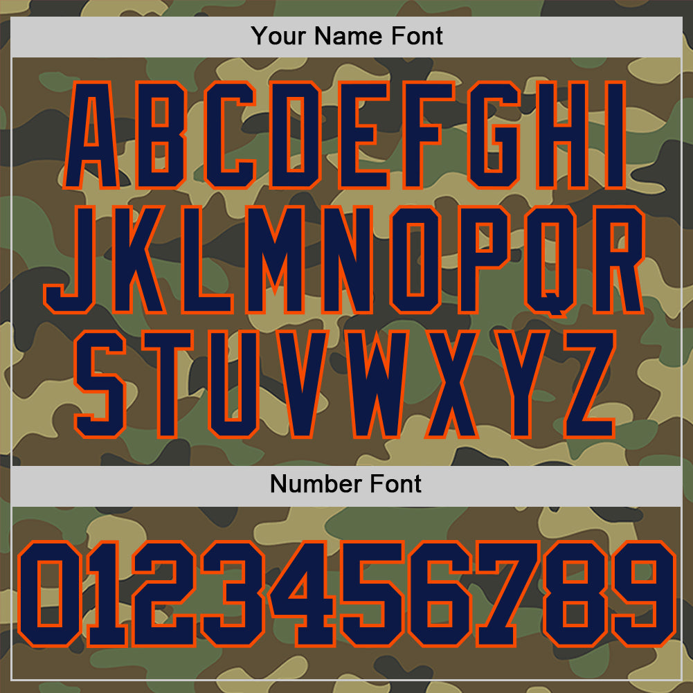 Custom Camo Navy-Orange Authentic Salute To Service Basketball Jersey view 4