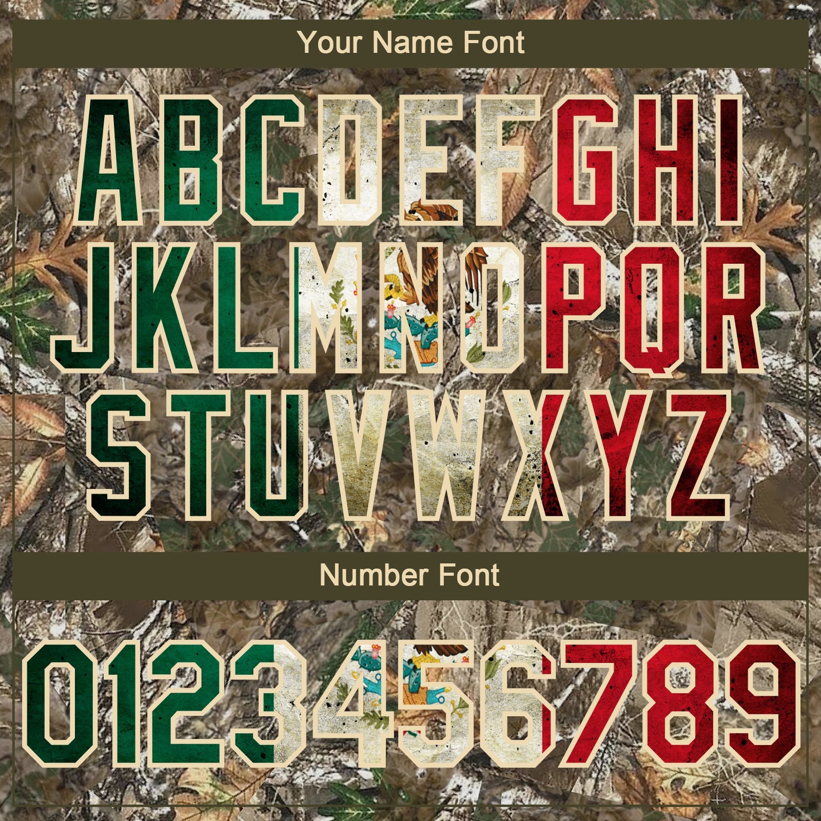 Custom Camo Vintage Mexican Flag-Cream 3D Woodland Camo Authentic Salute To Service Baseball Jersey view 5