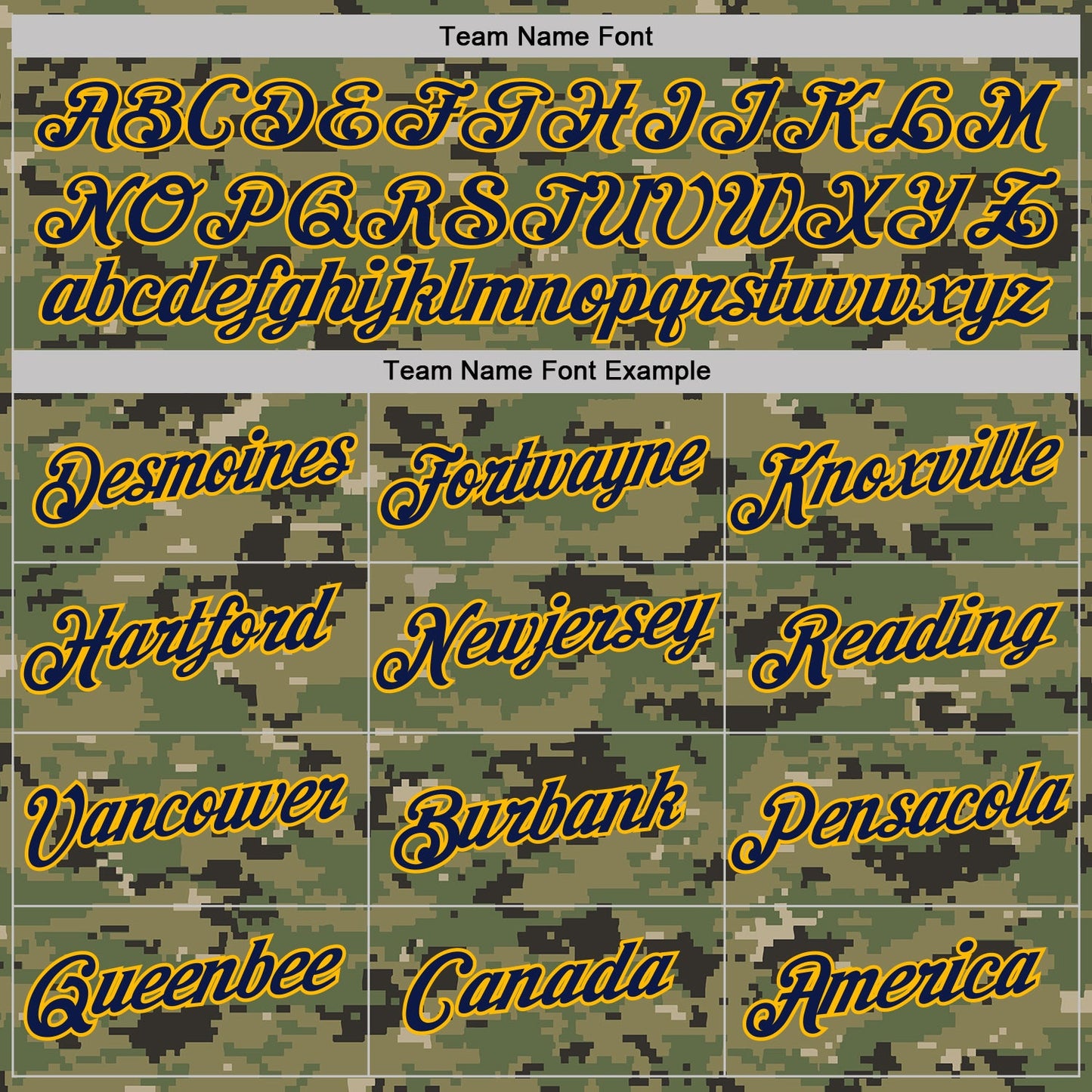 Custom Camo Navy-Gold Woodland Forest Digital Camouflage Pixel Salute To Service Performance T-Shirt view 3