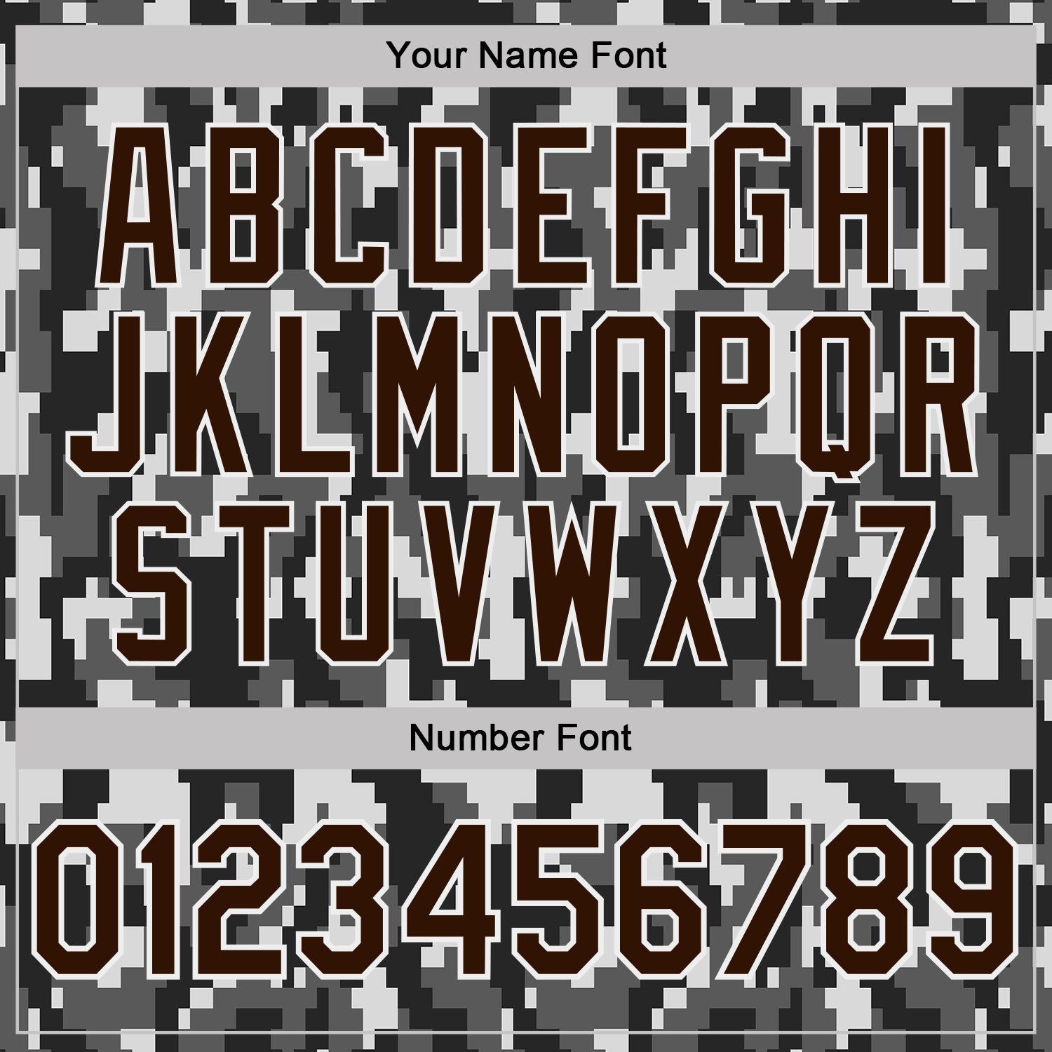 Custom Camo Brown-White Urban Digital Camouflage Pixel Salute To Service Performance T-Shirt view 4