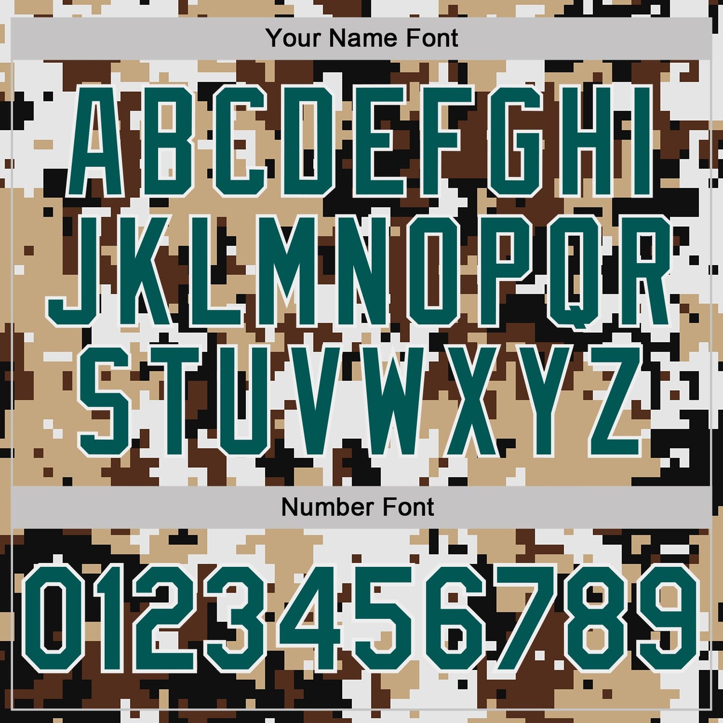 Custom Camo Midnight Green-White Desert Digital Camouflage Pixel Salute To Service Performance T-Shirt view 4