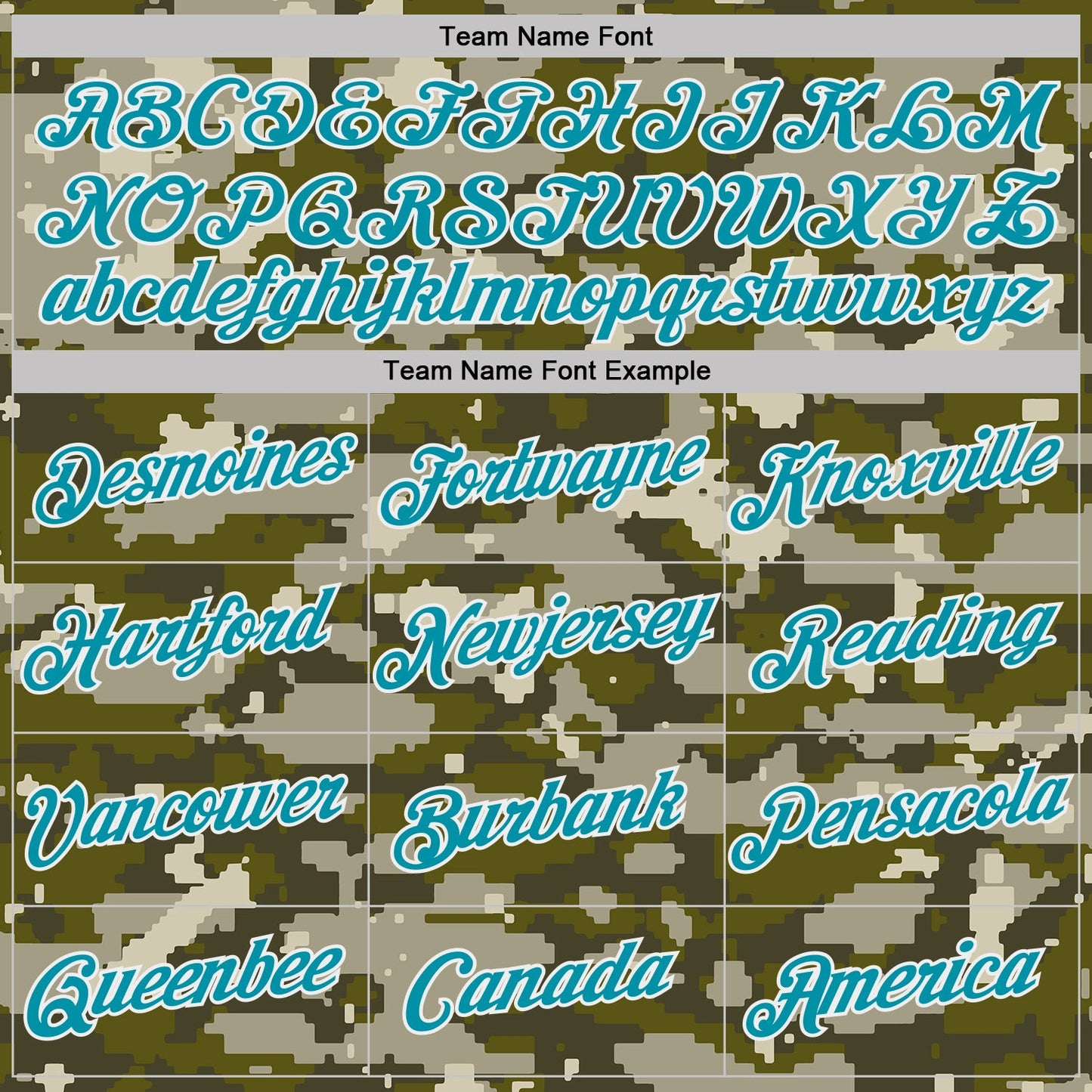 Custom Camo Teal-White Woodland Forest Digital Camouflage Pixel Salute To Service Performance T-Shirt view 3