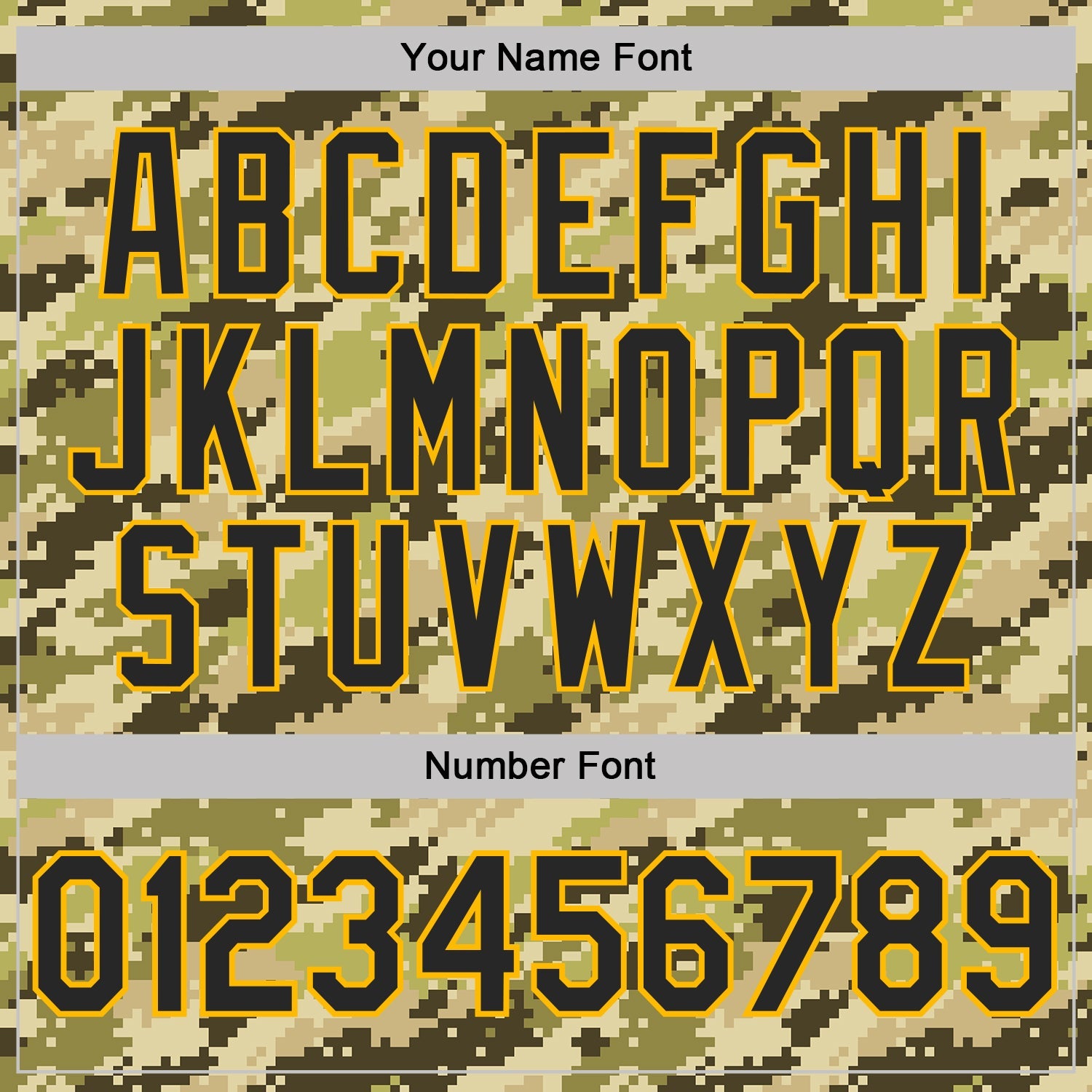 Custom Camo Black-Gold Desert Digital Camouflage Pixel Salute To Service Performance T-Shirt view 4