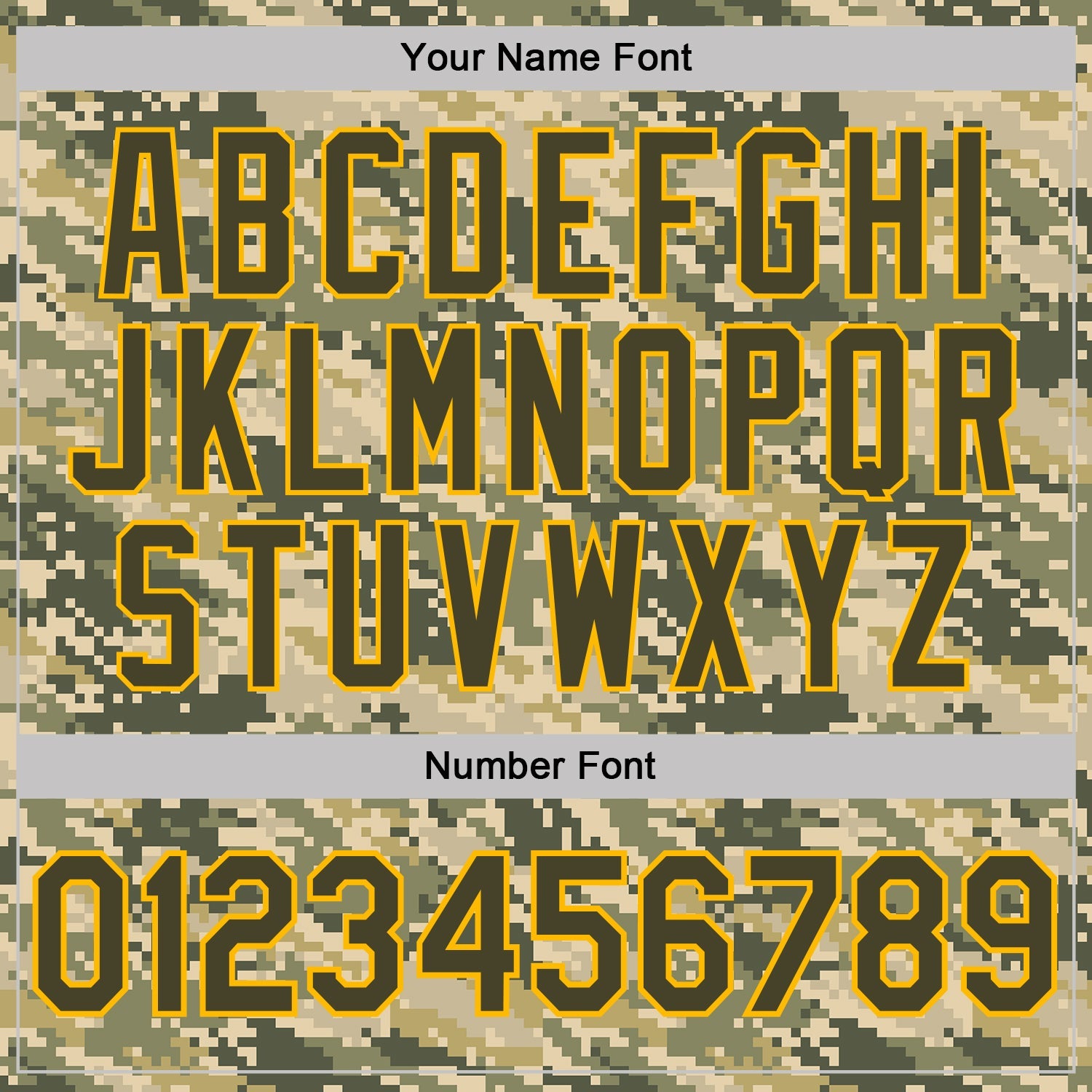 Custom Camo Olive-Gold Desert Digital Camouflage Pixel Salute To Service Performance T-Shirt view 4