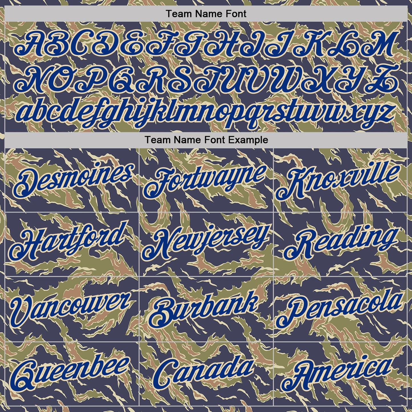 Custom Camo Royal-Cream Tiger Stripe Camouflage Salute To Service Performance T-Shirt view 3