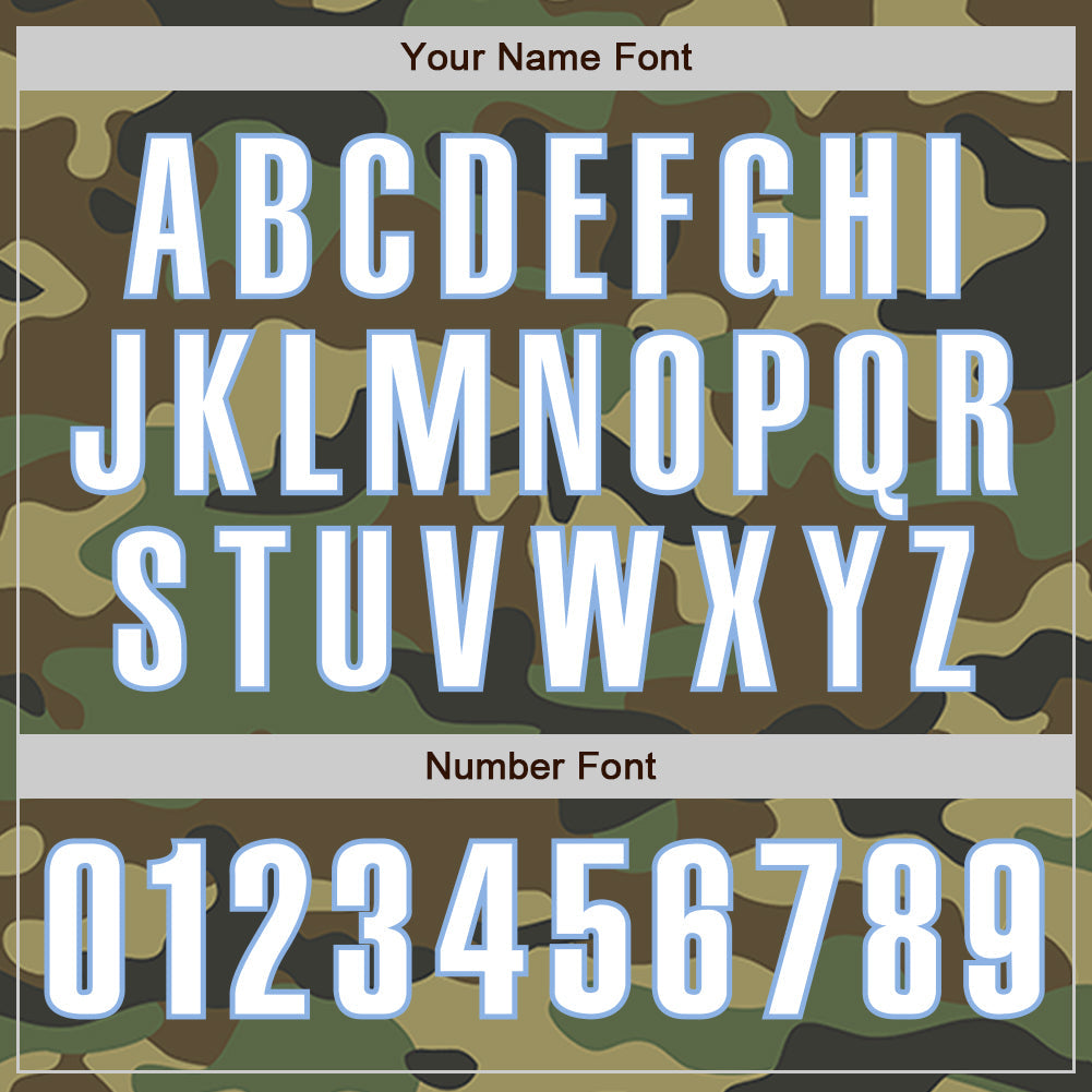 Custom Camo White-Light Blue Authentic Salute To Service Baseball Jersey view 5