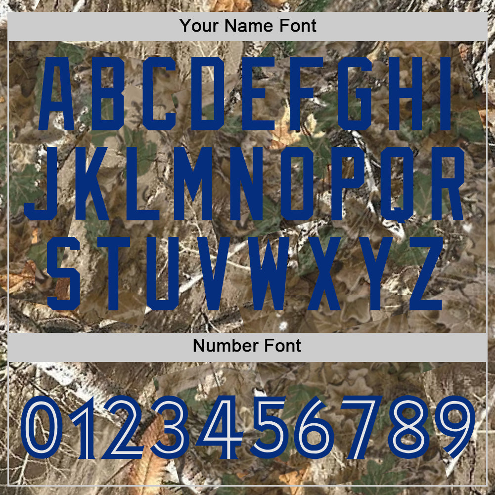 Custom Camo White-Royal Woodland Forest Camouflage Authentic Salute To Service Baseball Jersey view 5