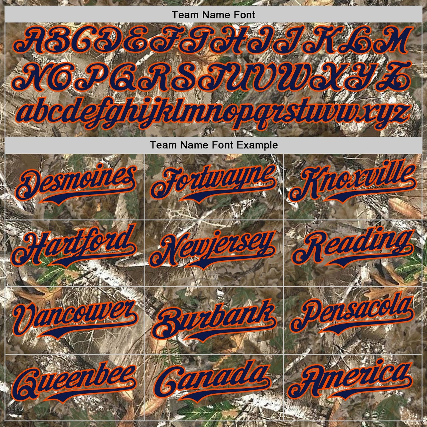 Custom Camo Navy-Orange Woodland Forest Camouflage Authentic Salute To Service Baseball Jersey view 4