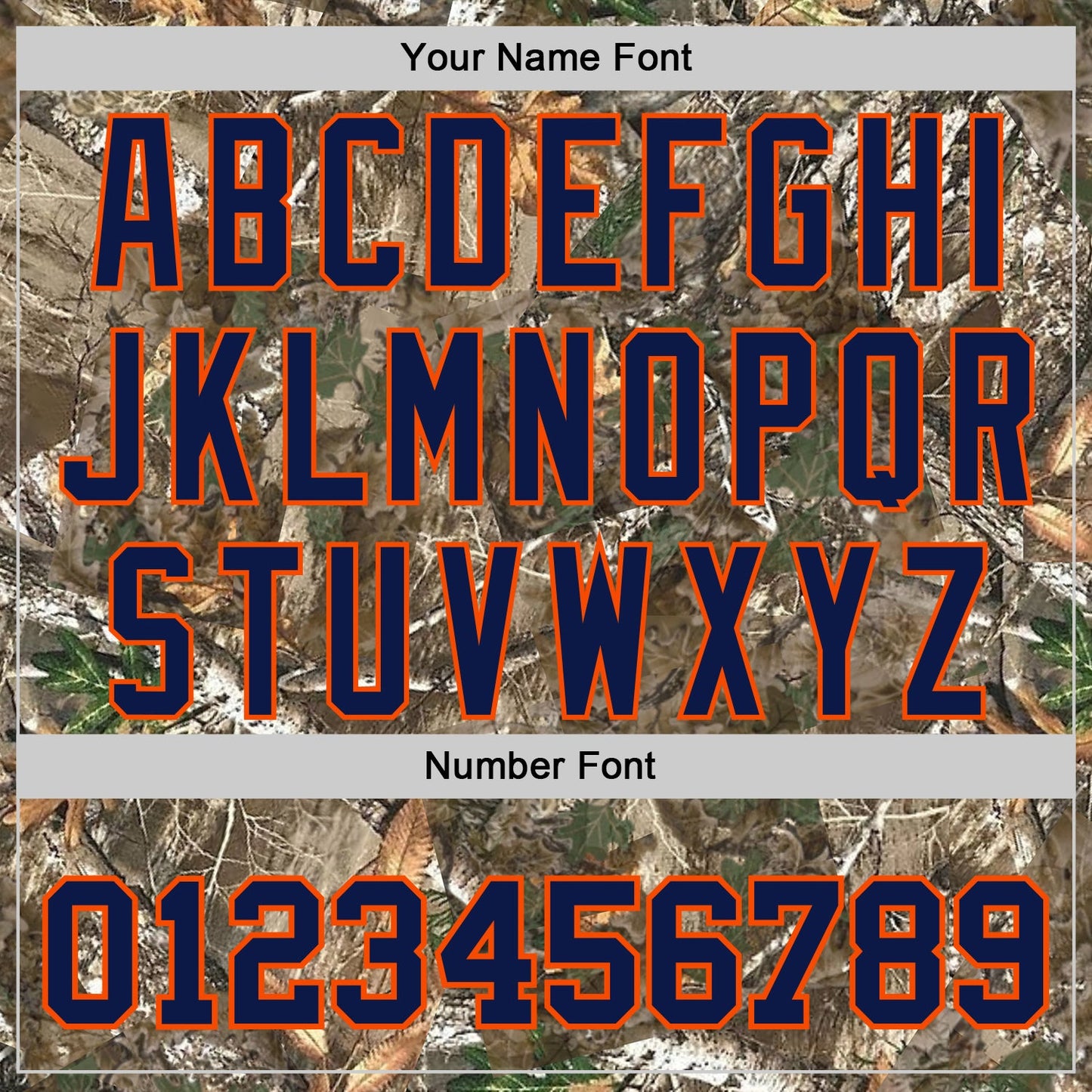Custom Camo Navy-Orange Woodland Forest Camouflage Authentic Salute To Service Baseball Jersey view 5