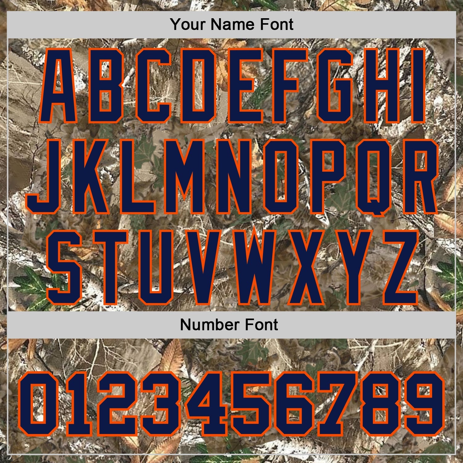 Custom Camo Navy-Orange Woodland Forest Camouflage Authentic Salute To Service Baseball Jersey view 5