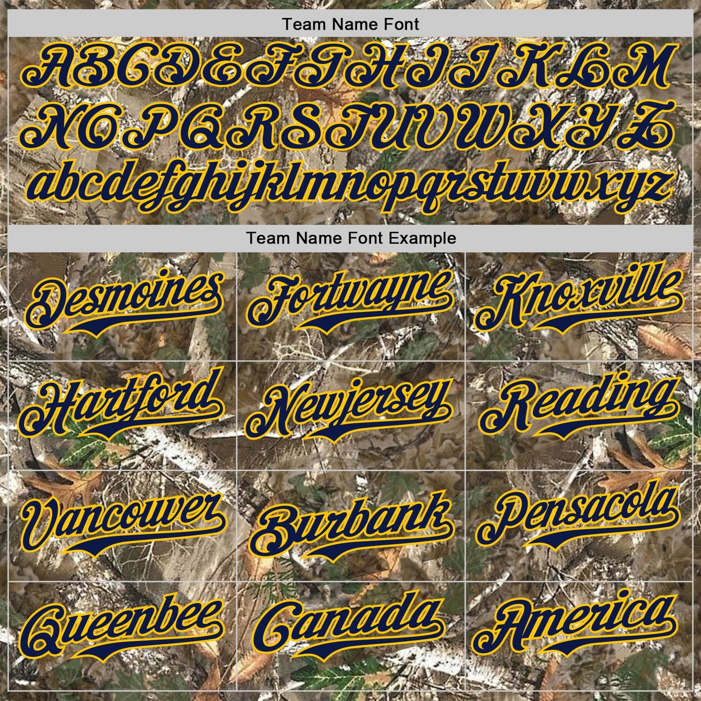 Custom Camo Navy-Yellow Woodland Forest Camouflage Authentic Salute To Service Baseball Jersey view 4