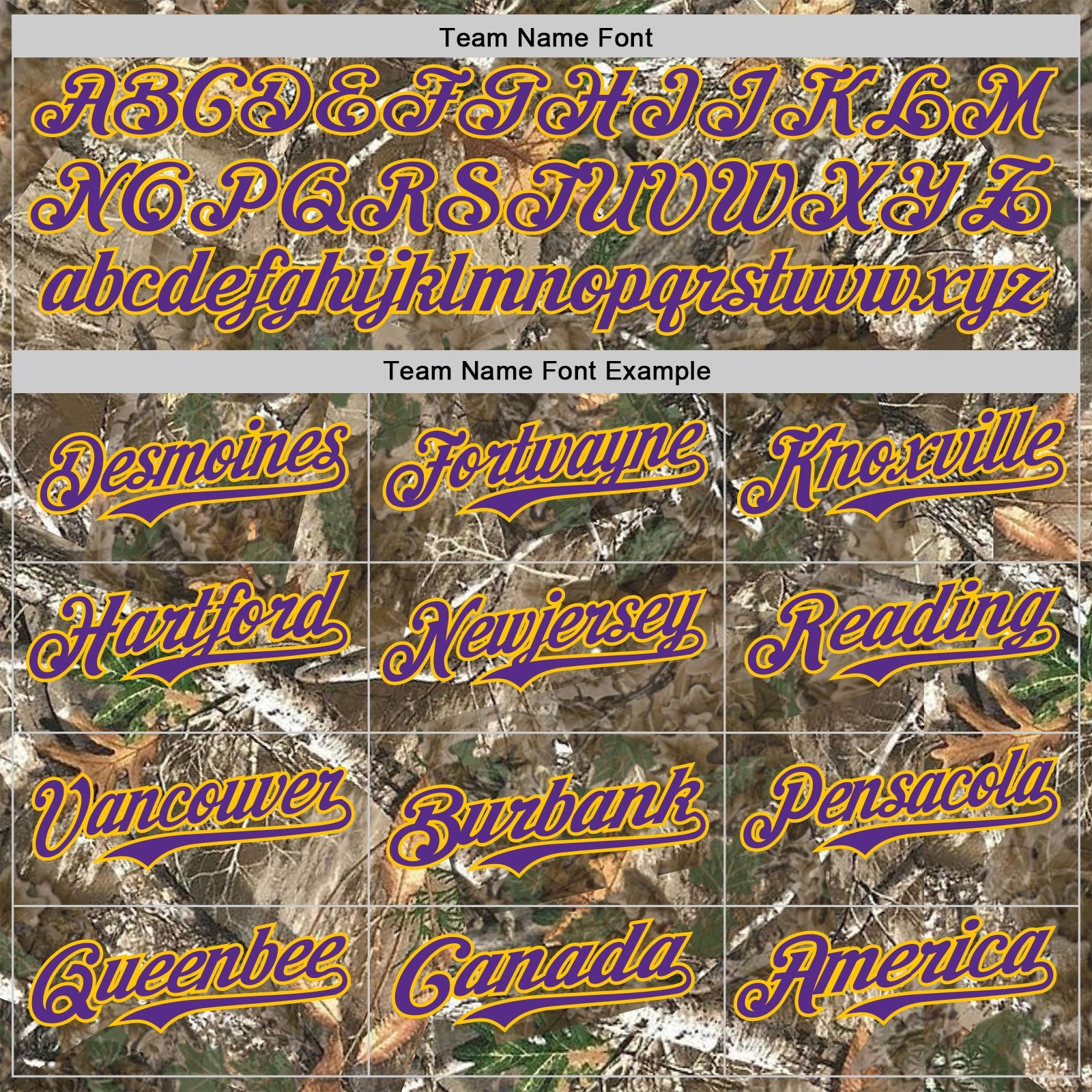 Custom Camo Purple-Yellow Woodland Forest Camouflage Authentic Salute To Service Baseball Jersey view 4