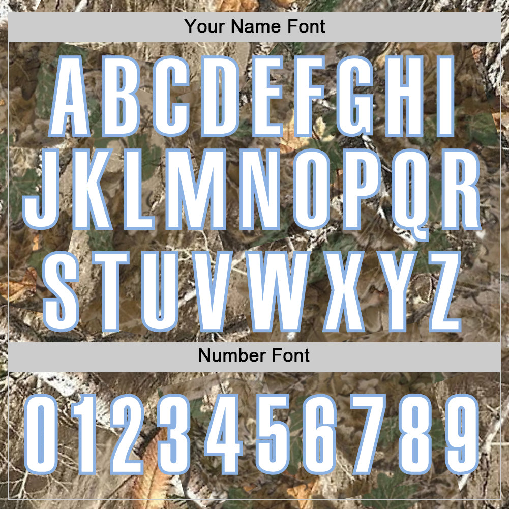 Custom Camo White-Light Blue Woodland Forest Camouflage Authentic Salute To Service Baseball Jersey view 5