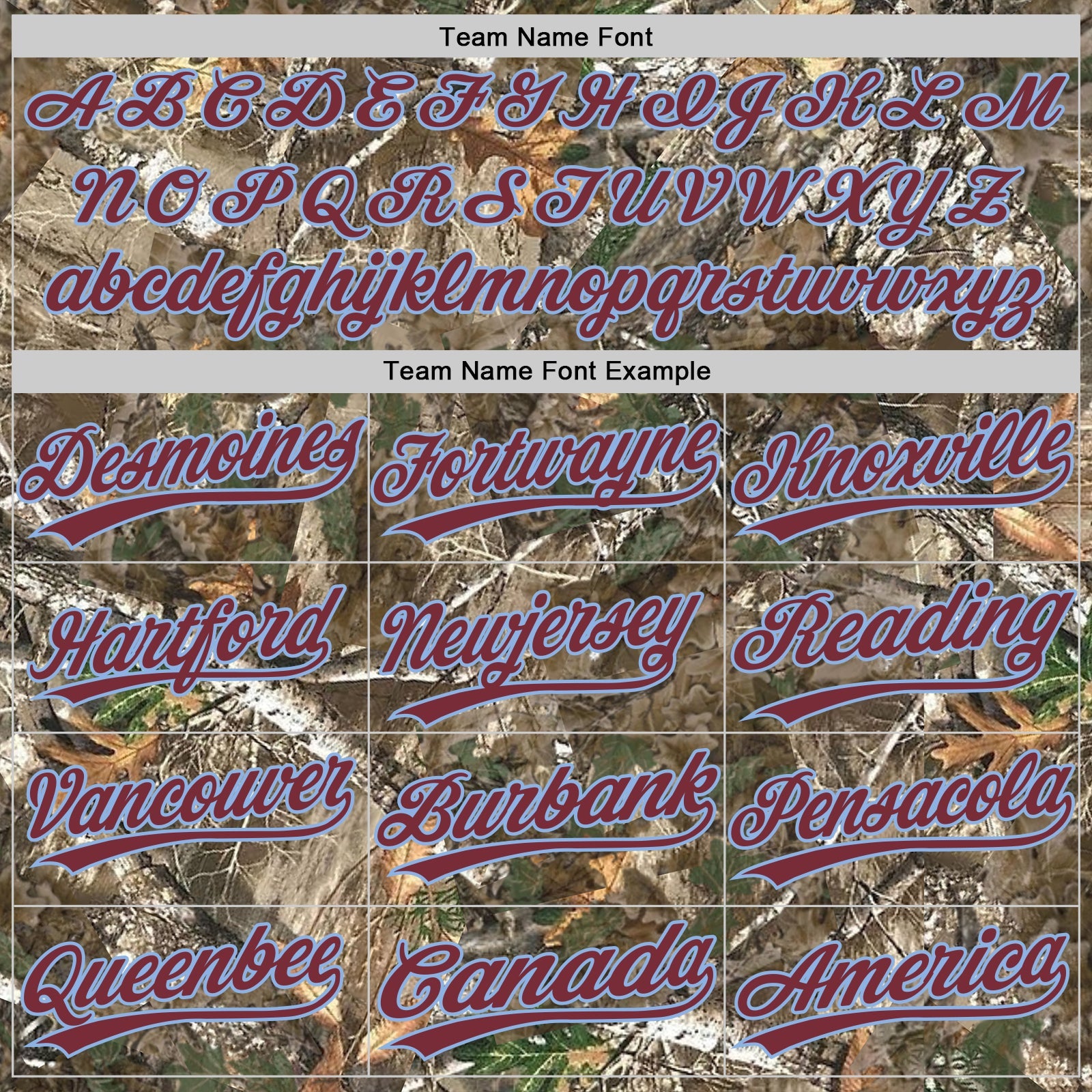 Custom Camo Burgundy-Light Blue Woodland Forest Camouflage Authentic Salute To Service Baseball Jersey view 4