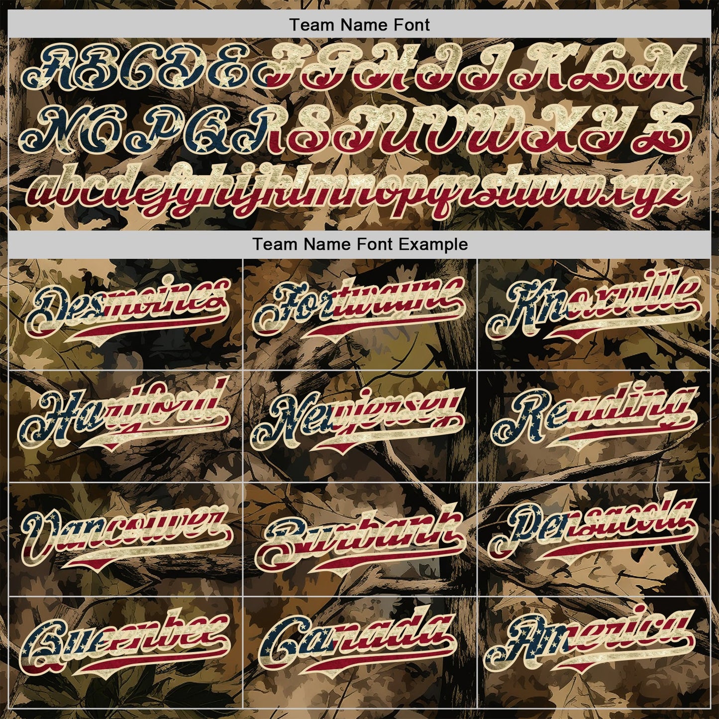 Custom Camo Vintage USA Flag Cream-Black Woodland Forest Tactical Camouflage Outdoor Leaf Authentic Baseball Jersey view 4
