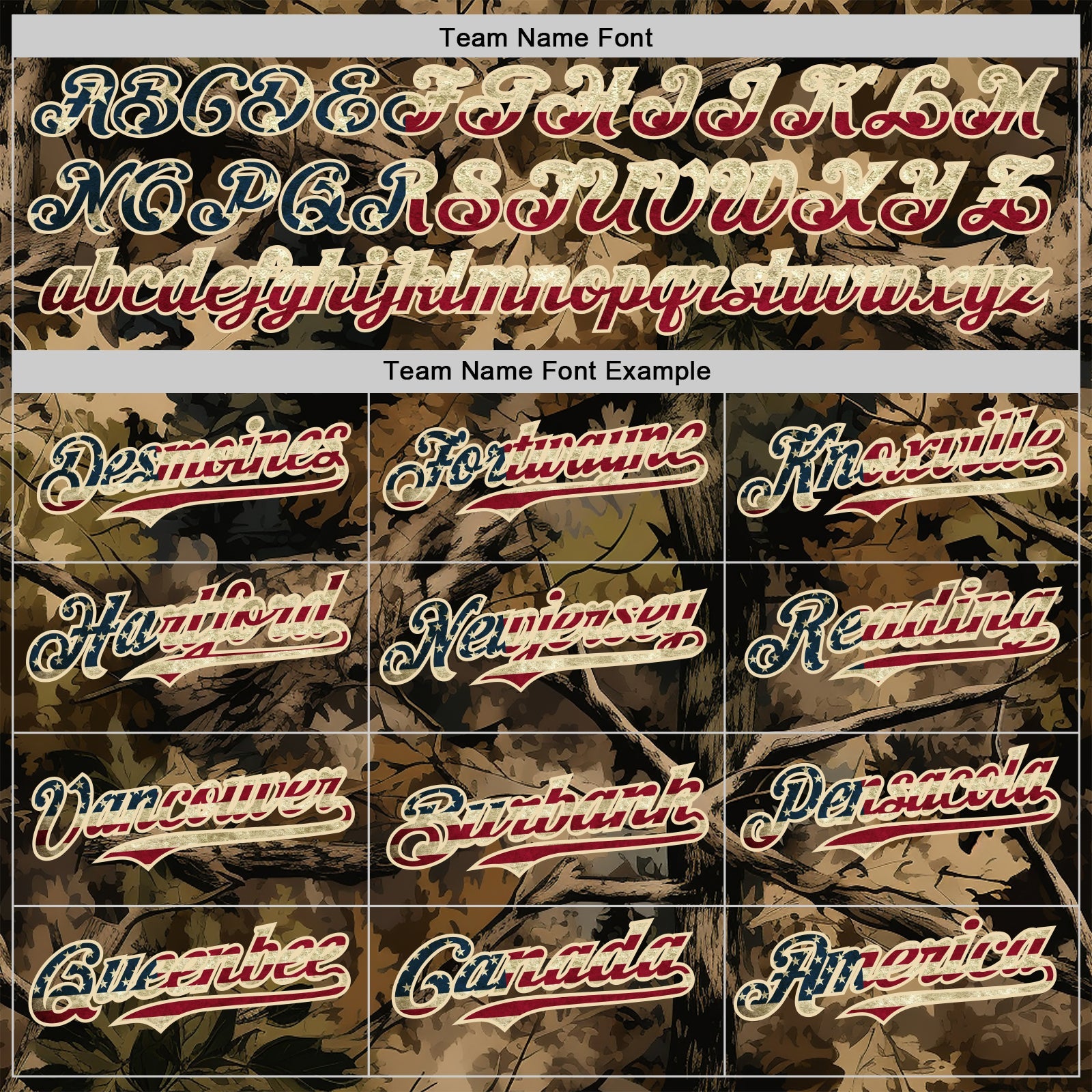 Custom Camo Vintage USA Flag Cream-Black Woodland Forest Tactical Camouflage Outdoor Leaf Authentic Baseball Jersey view 4