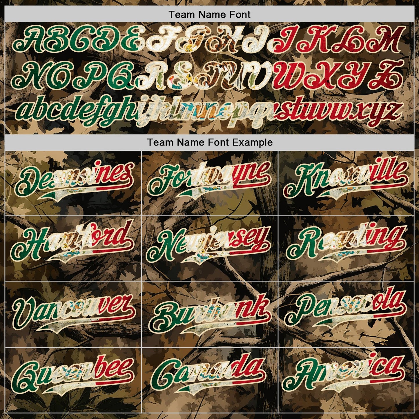 Custom Camo Vintage Mexican Flag Cream-Red Woodland Forest Tactical Camouflage Outdoor Leaf Authentic Baseball Jersey view 4