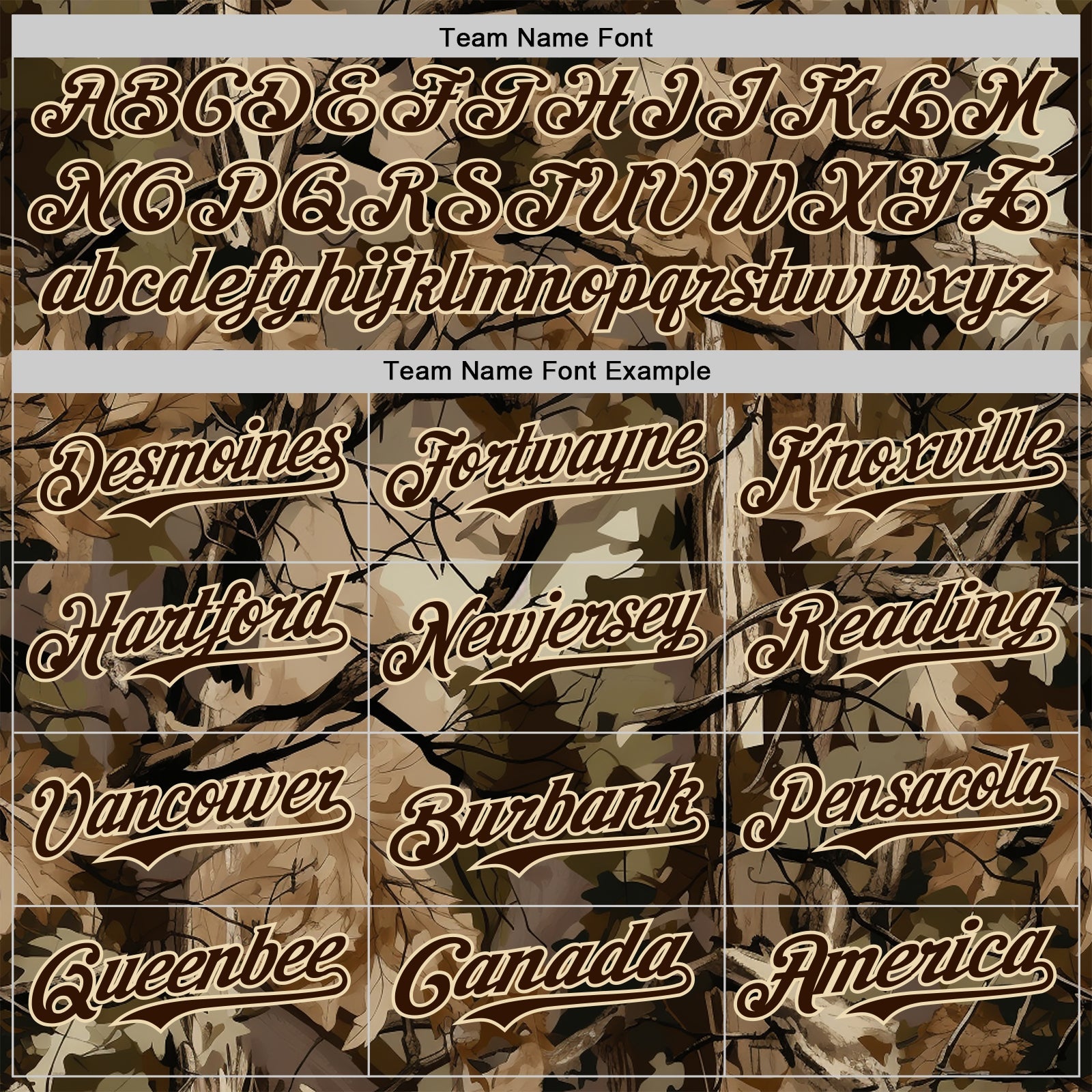 Custom Camo Brown-Cream Woodland Forest Tactical Camouflage Outdoor Leaf Authentic Baseball Jersey view 4