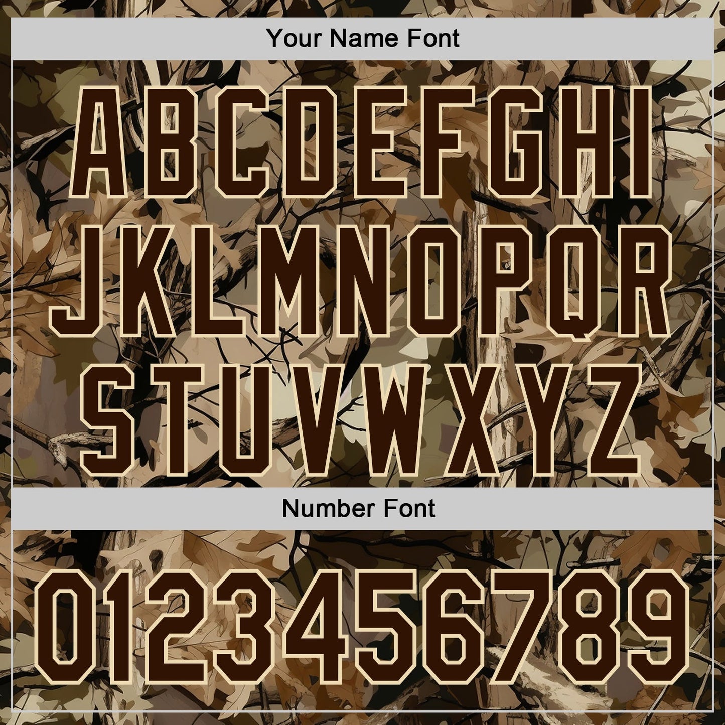 Custom Camo Brown-Cream Woodland Forest Tactical Camouflage Outdoor Leaf Authentic Baseball Jersey view 5