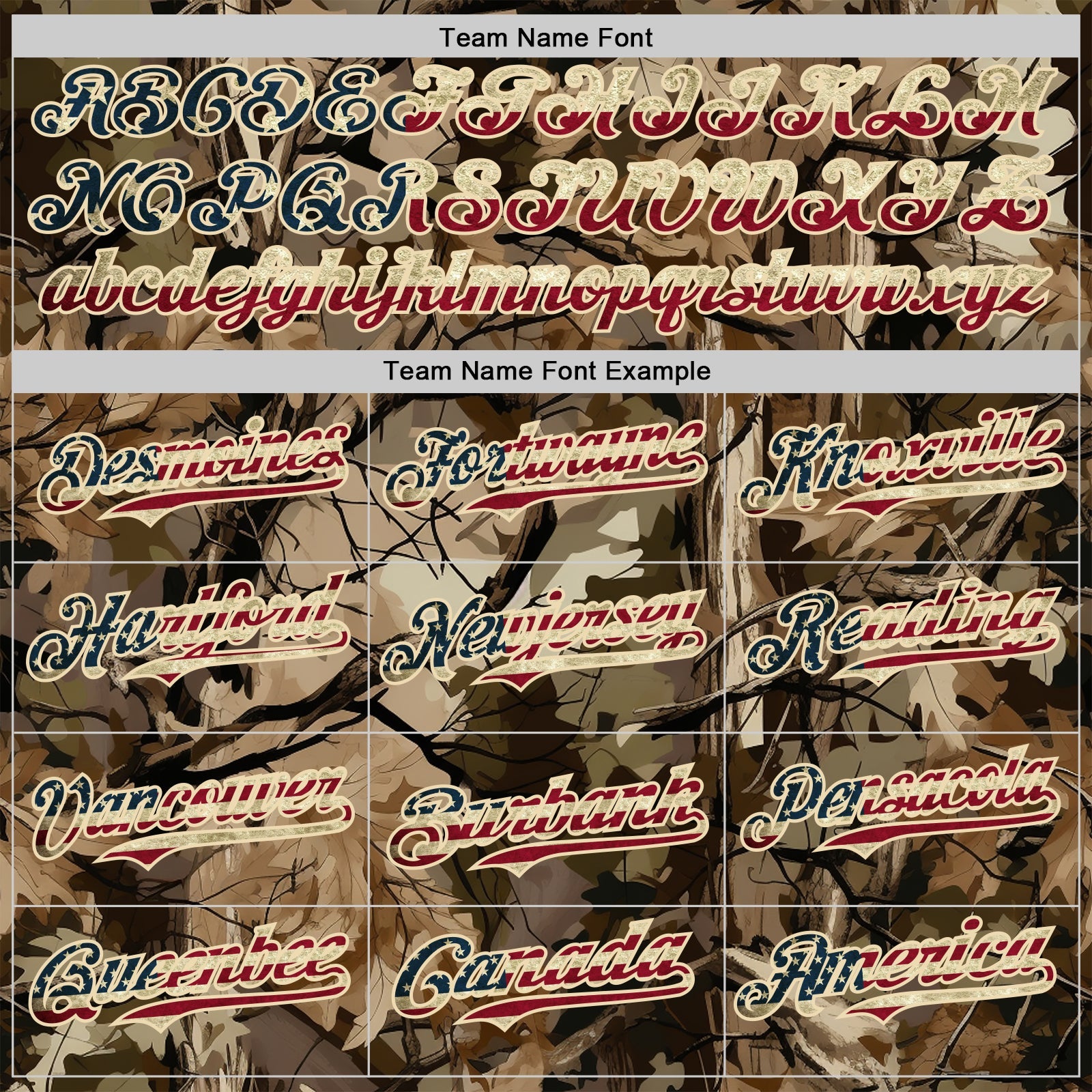 Custom Camo Vintage USA Flag Cream-Black Woodland Forest Tactical Camouflage Outdoor Leaf Authentic Baseball Jersey view 4