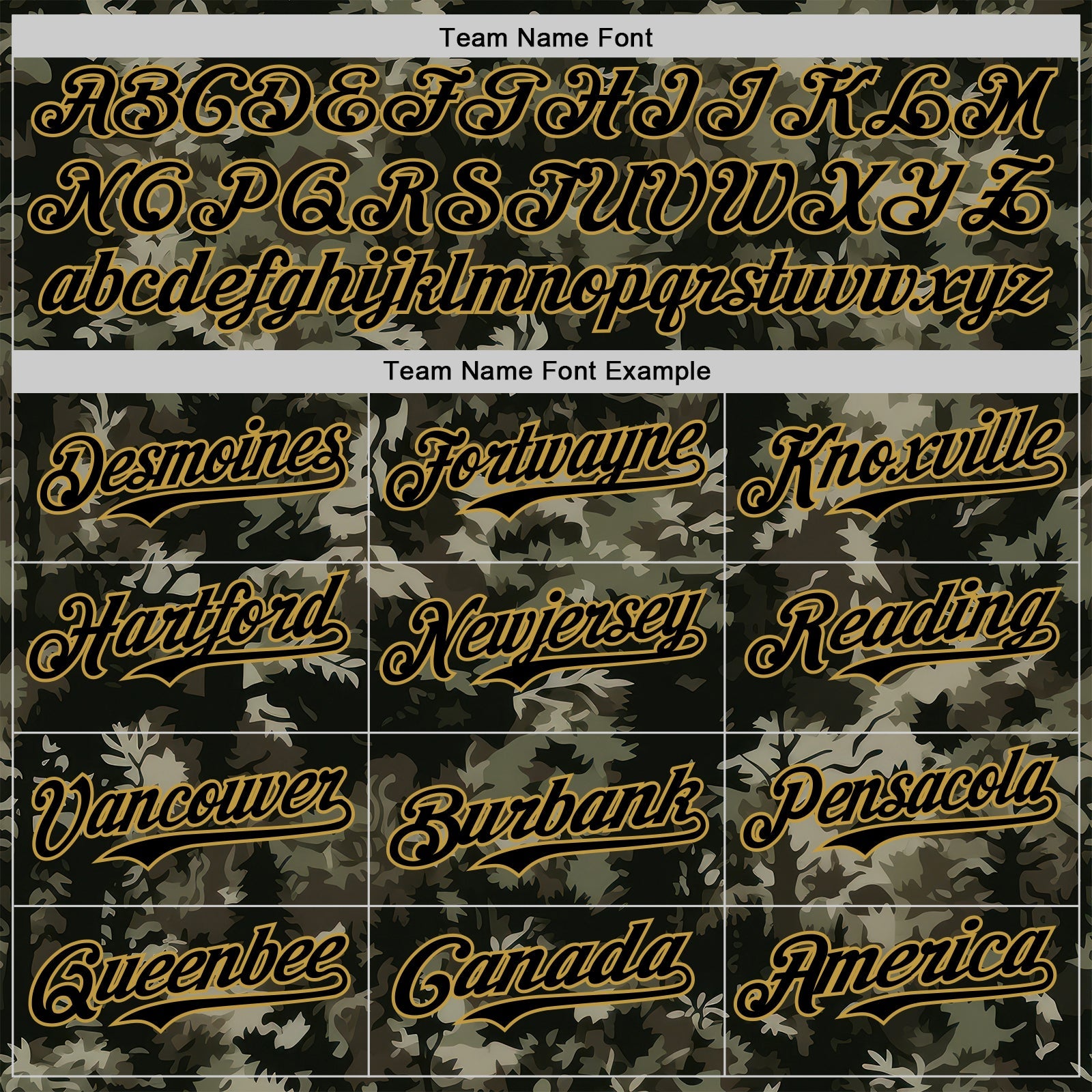Custom Camo Black-Old Gold Woodland Forest Tactical Camouflage Outdoor Leaf Authentic Baseball Jersey view 4