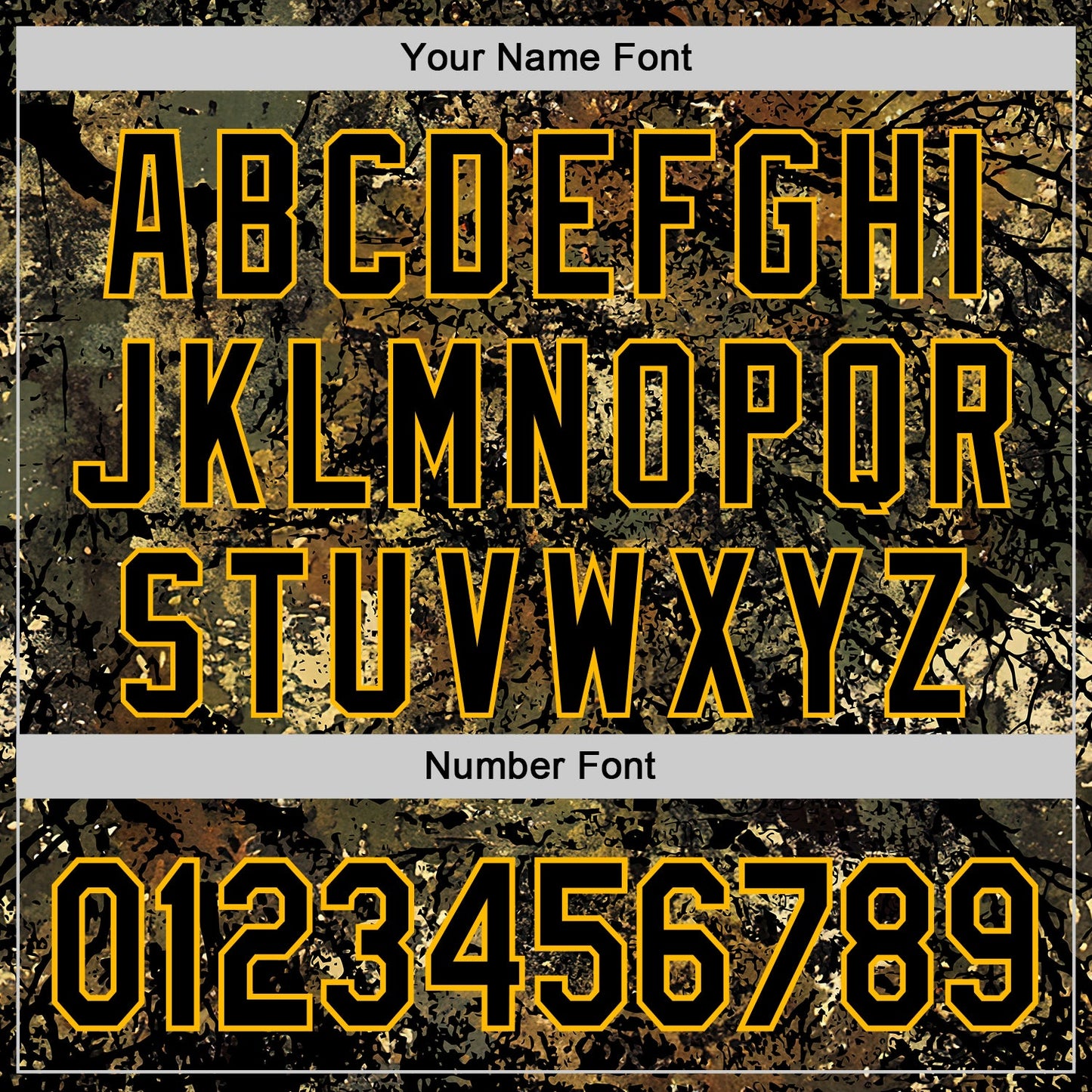 Custom Camo Black-Gold Woodland Forest Tactical Camouflage Outdoor Leaf Authentic Baseball Jersey view 5