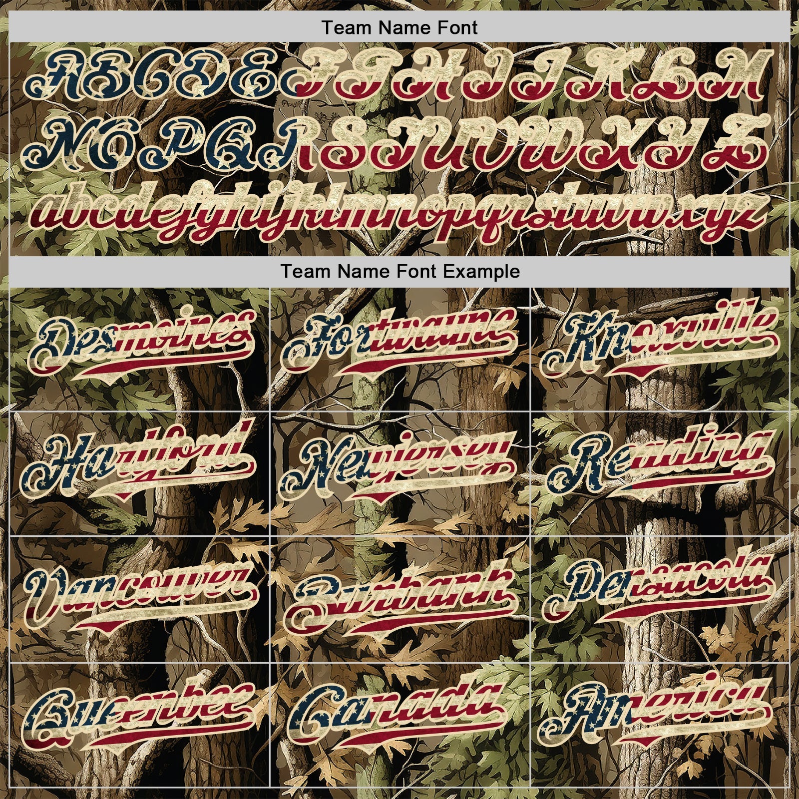 Custom Camo Vintage USA Flag Cream-Brown Woodland Forest Tactical Camouflage Outdoor Leaf Authentic Baseball Jersey view 4