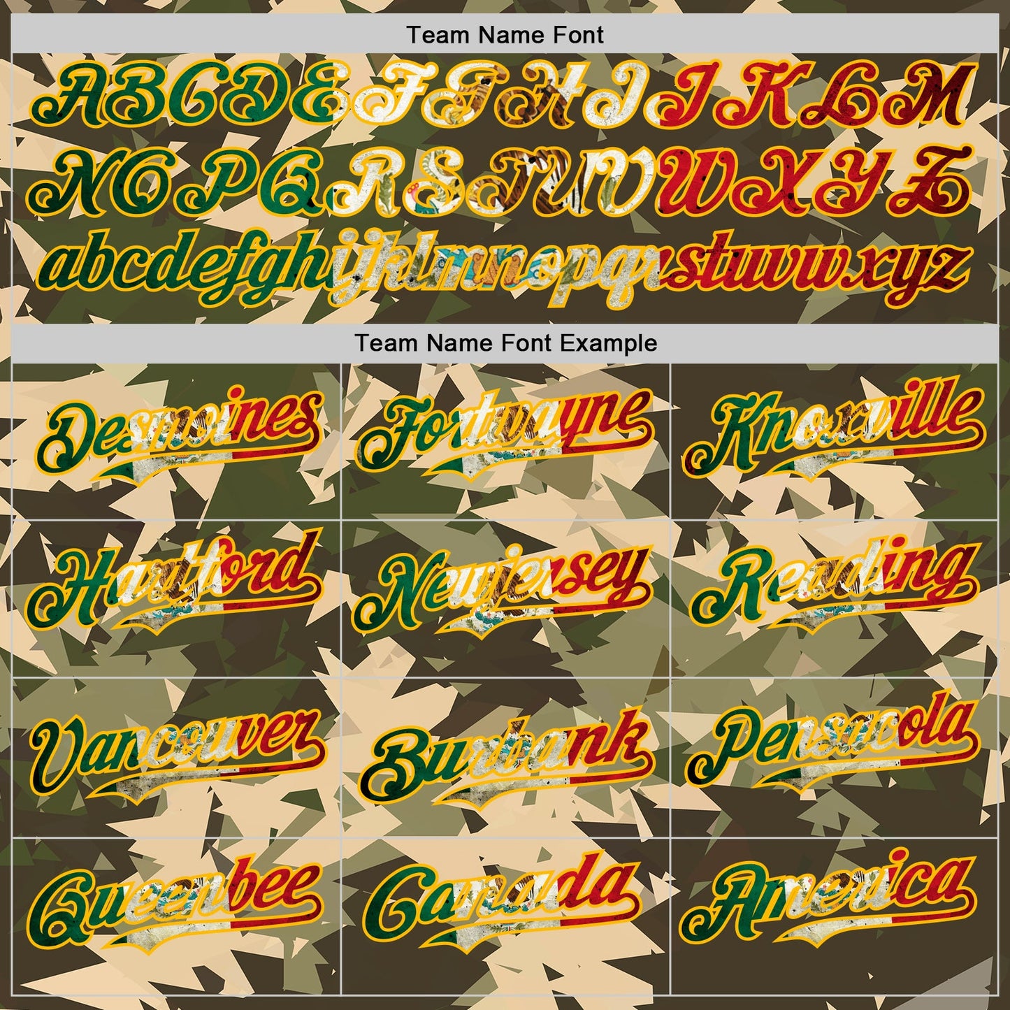 Custom Camo Vintage Mexican Flag Cream Gold-Olive Woodland Geometric Camouflage Authentic Baseball Jersey view 4