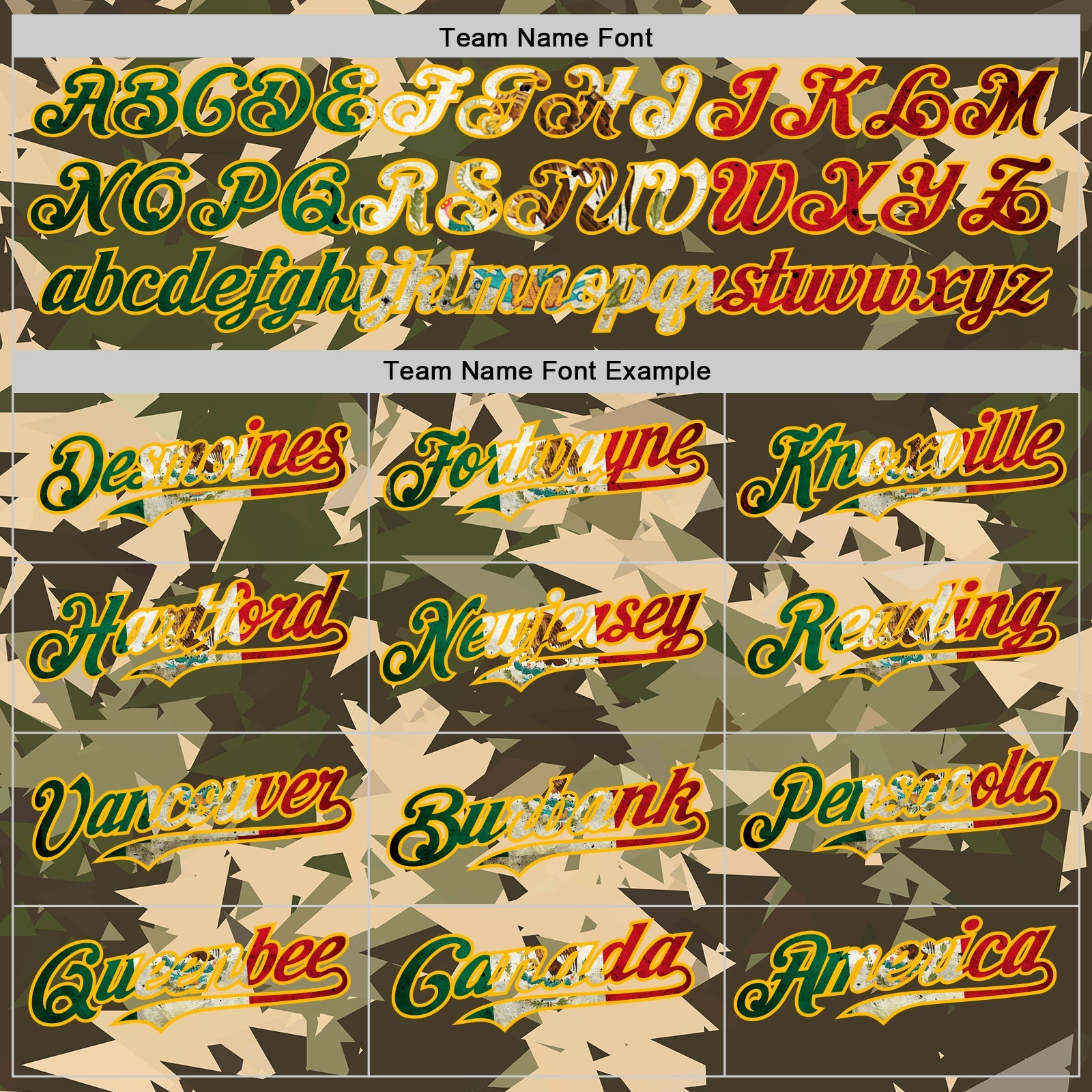 Custom Camo Vintage Mexican Flag Cream Gold-Olive Woodland Geometric Camouflage Authentic Baseball Jersey view 4