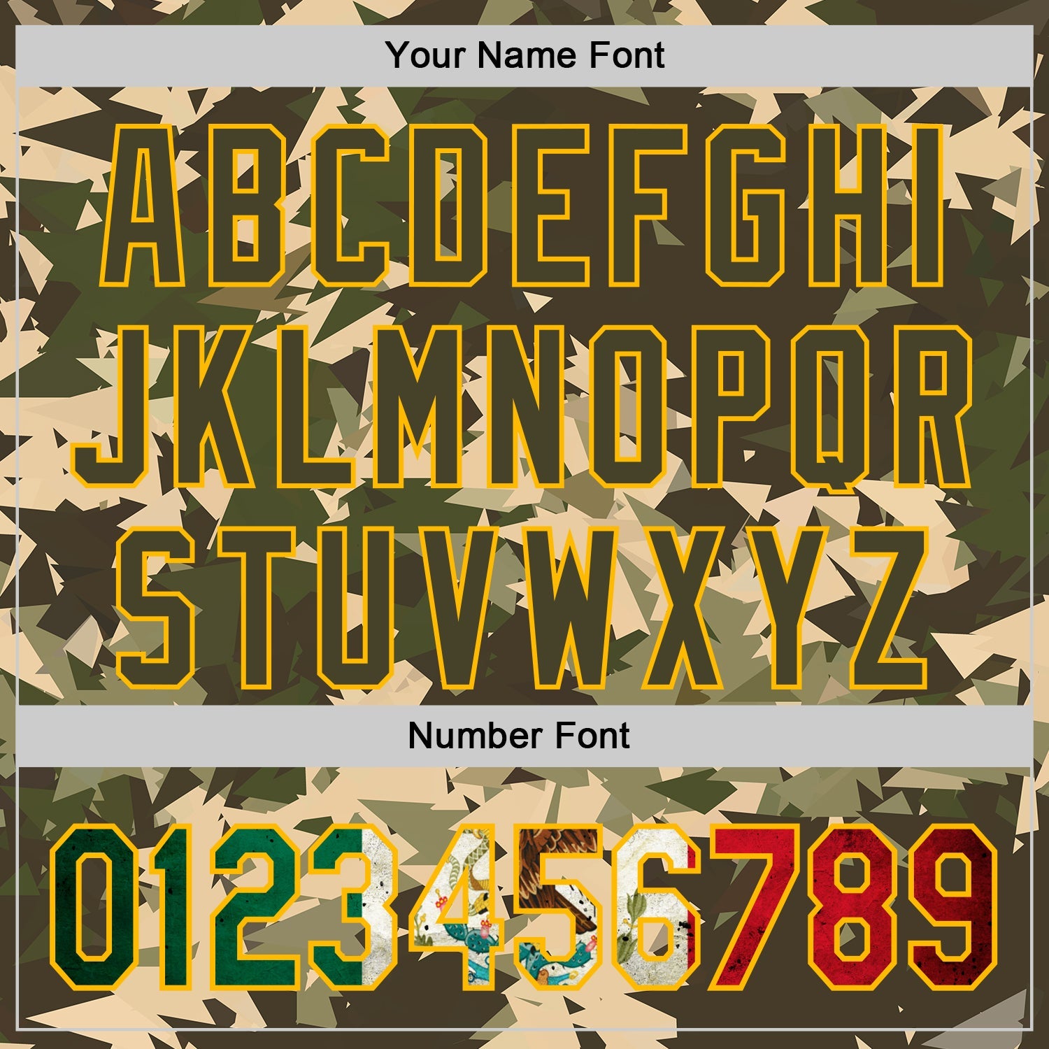Custom Camo Vintage Mexican Flag Cream Gold-Olive Woodland Geometric Camouflage Authentic Baseball Jersey view 5