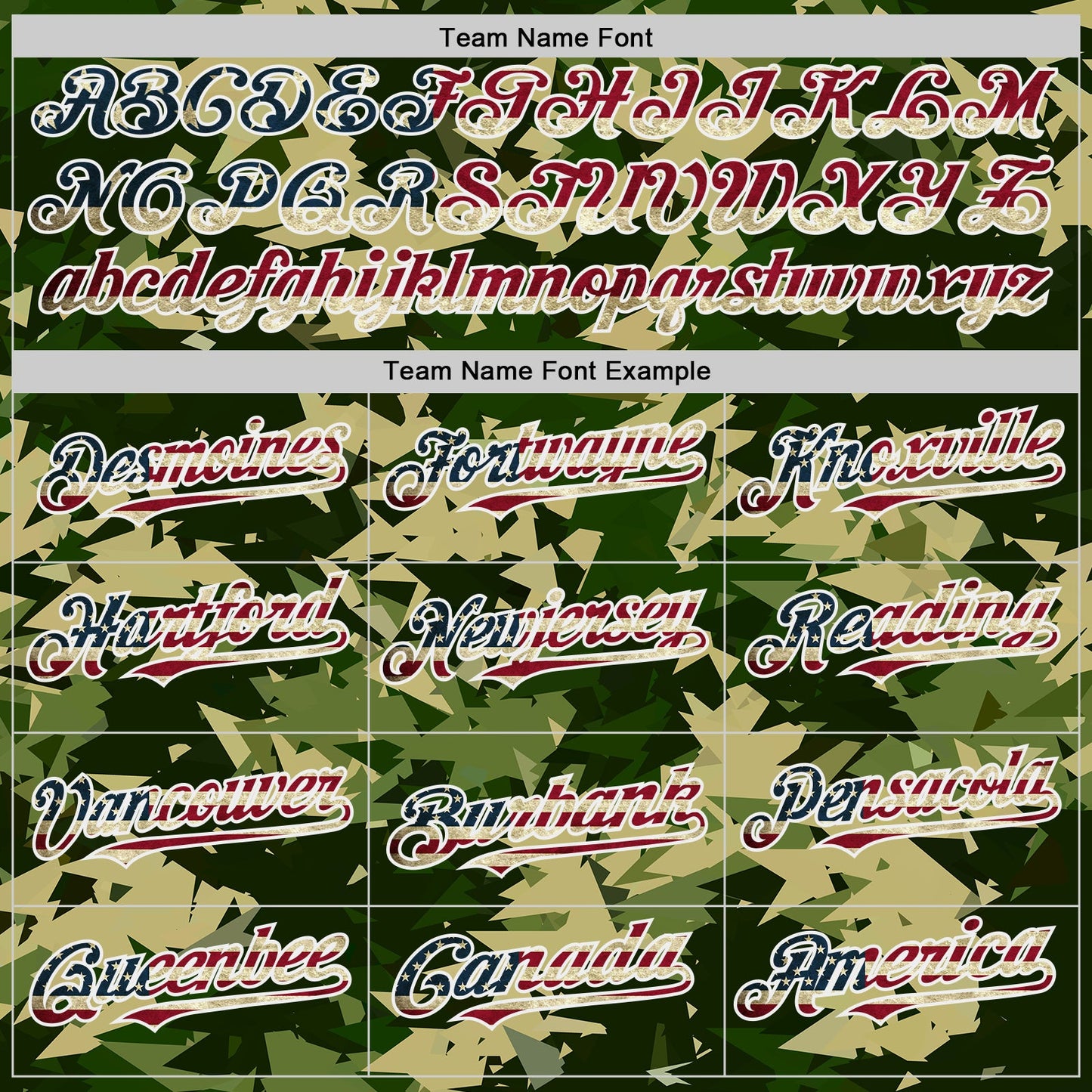 Custom Camo Vintage USA Flag Cream-White Woodland Geometric Camouflage Authentic Baseball Jersey view 4