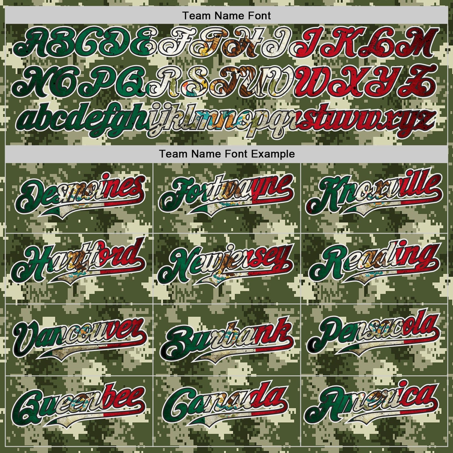 Custom Camo Vintage Mexican Flag Black White-Fire Red Digital Camouflage Authentic Baseball Jersey view 4