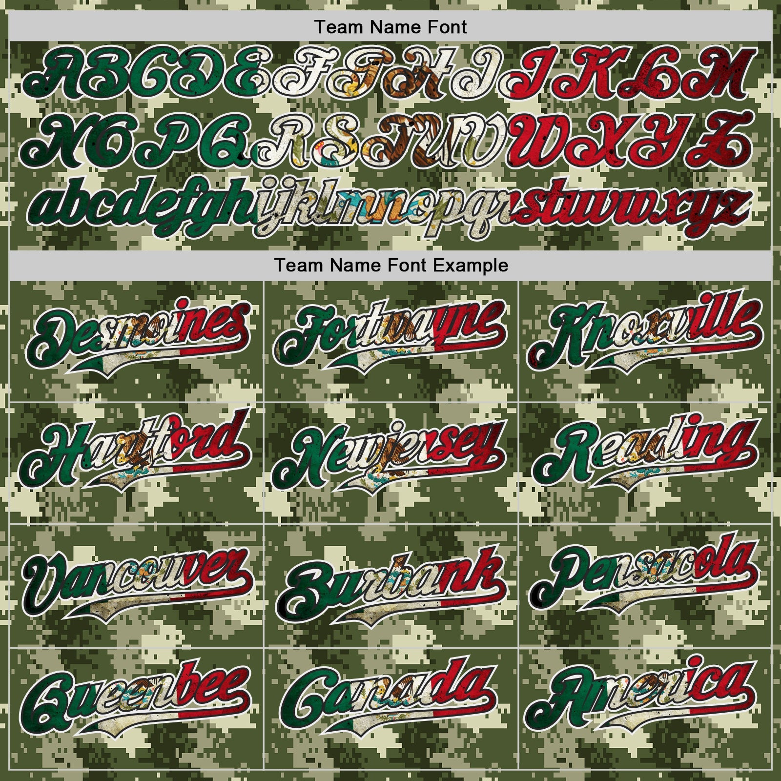 Custom Camo Vintage Mexican Flag Black White-Fire Red Digital Camouflage Authentic Baseball Jersey view 4