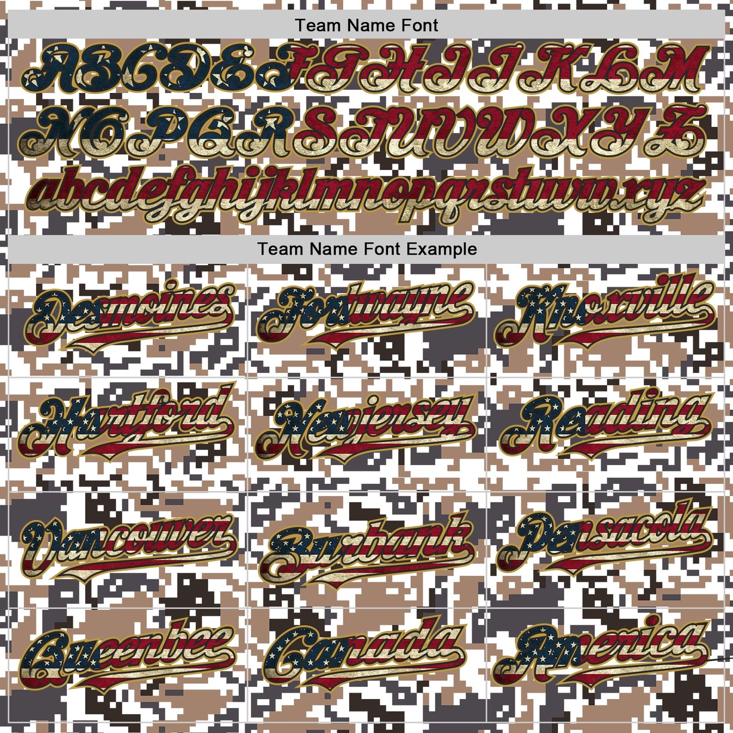 Custom Camo Vintage USA Flag Black-Old Gold Digital Camouflage Authentic Baseball Jersey view 4