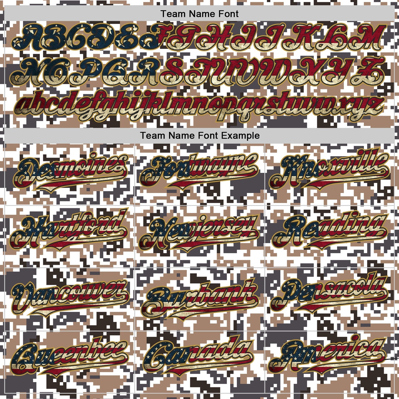 Custom Camo Vintage USA Flag Black-Old Gold Digital Camouflage Authentic Baseball Jersey view 4