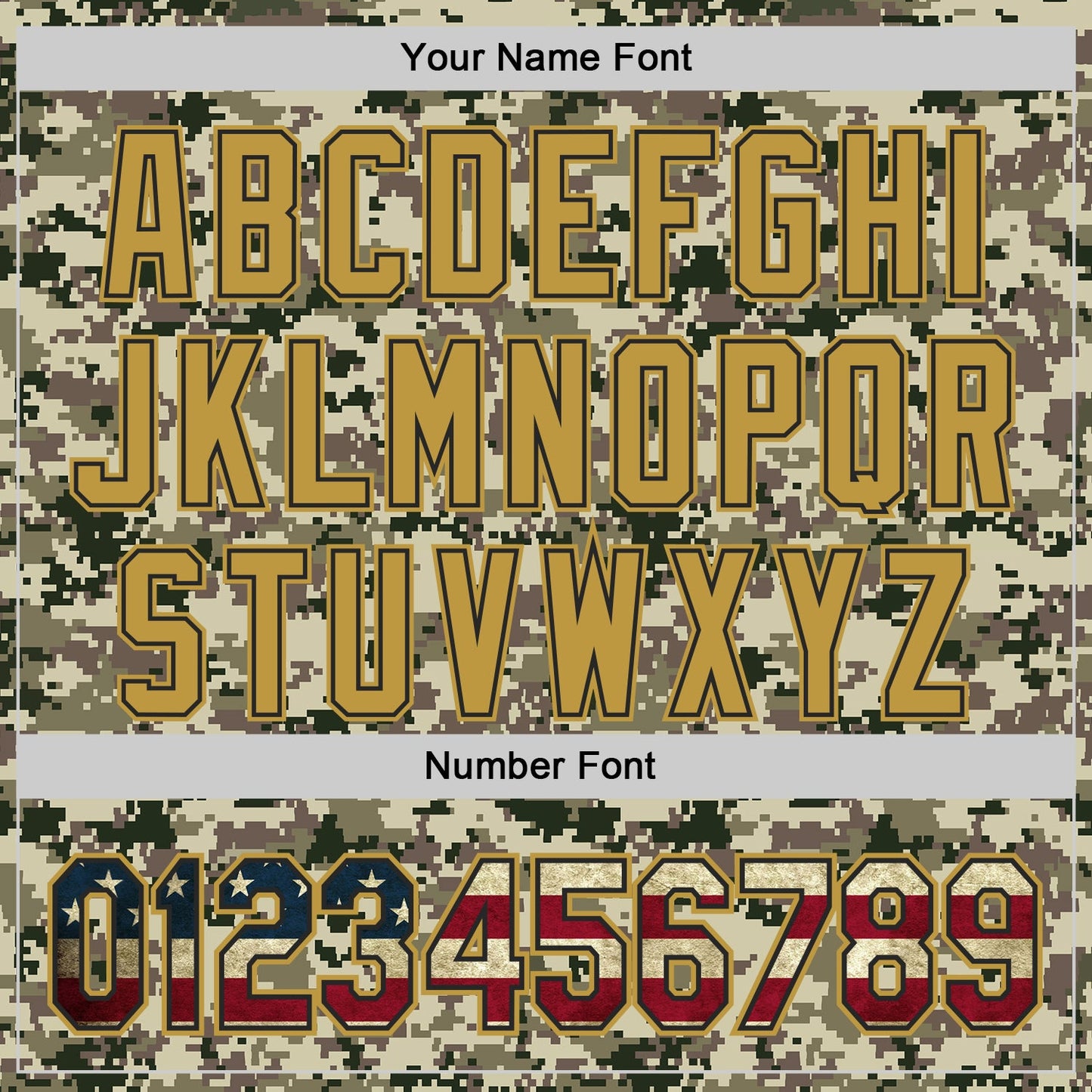 Custom Camo Vintage USA Flag Black-Old Gold Digital Camouflage Authentic Baseball Jersey view 5